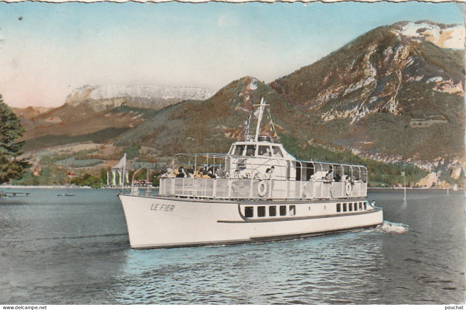 IN 20 - (74)  ARRIVEE DU FIER  (BATEAU)- LE PARMELAN - CARTE COULEURS - 2 SCANS  - Annecy