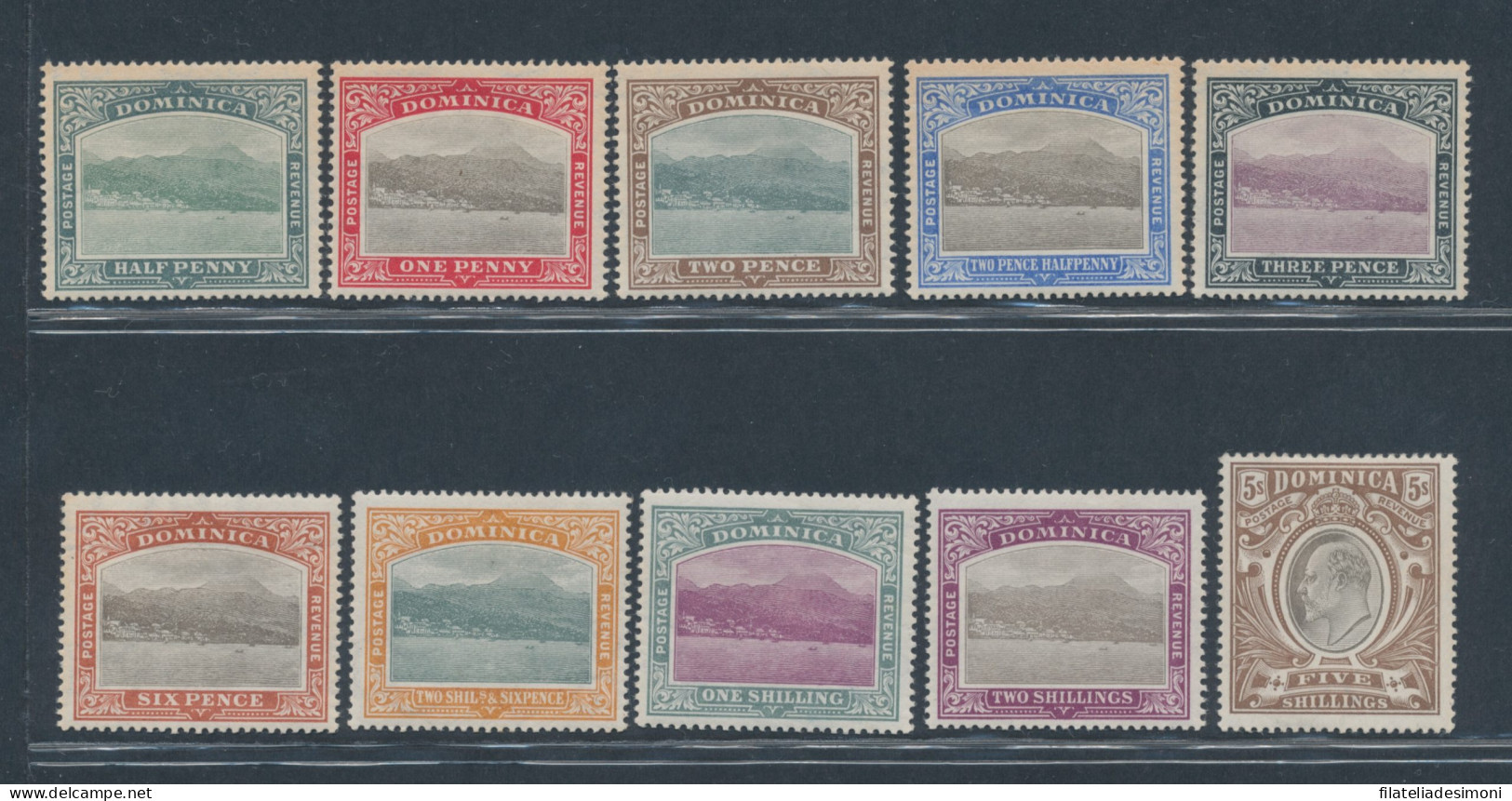 1903-07 Dominica, Stanley Gibbons N. 27/36, Serie Di 10 Valori, MH* - Sonstige & Ohne Zuordnung