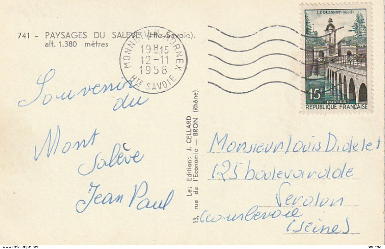 IN 21 - (74)  LE MONT SALEVE - SES PANORAMAS - CARTE COULEURS MULTIVUES   - 2 SCANS  - Andere & Zonder Classificatie