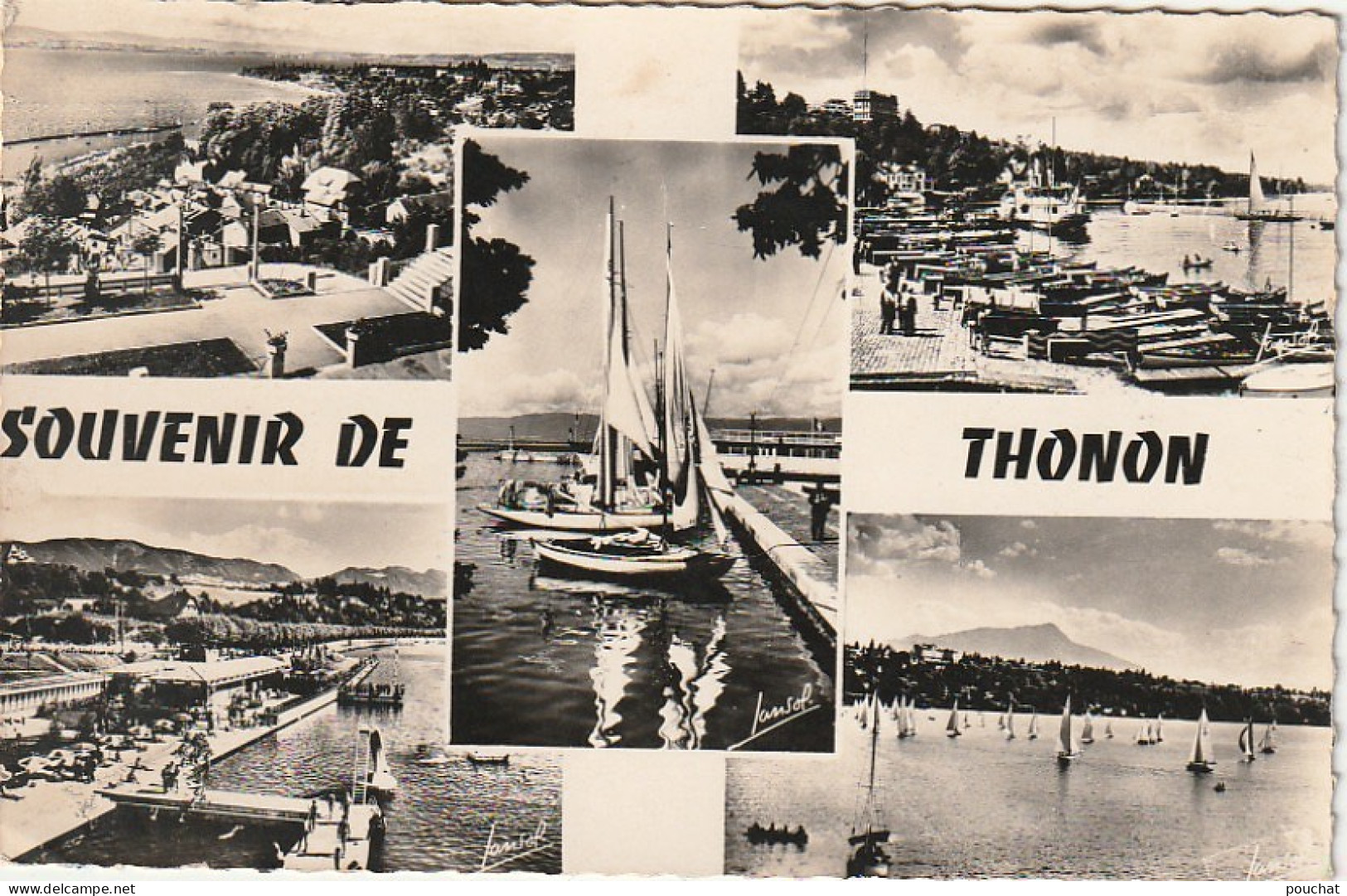 IN 22 - (74)  SOUVENIR DE THONON -  CARTE MULTIVUES -  2 SCANS  - Thonon-les-Bains