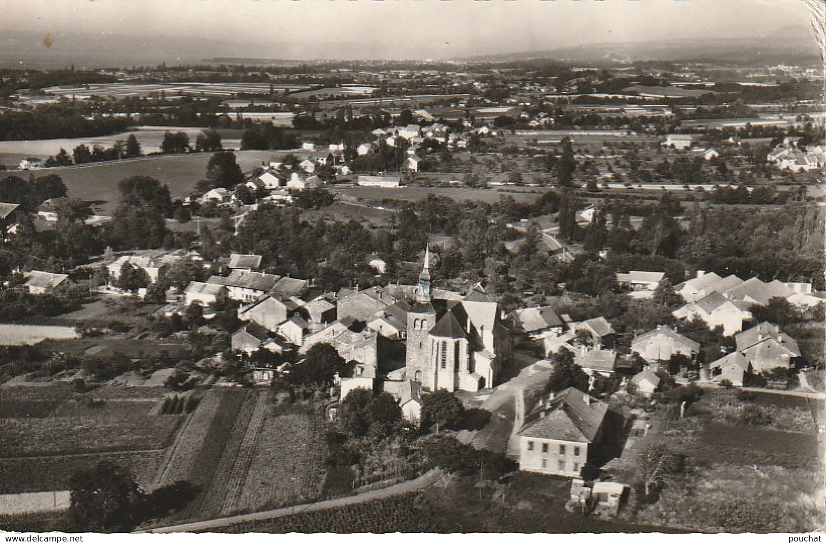 IN 22 - (74)  SCIEZ BONNATRAIT -  VUE AERIENNE ; A DROITE , EXCUVILLY -  2 SCANS  - Sciez