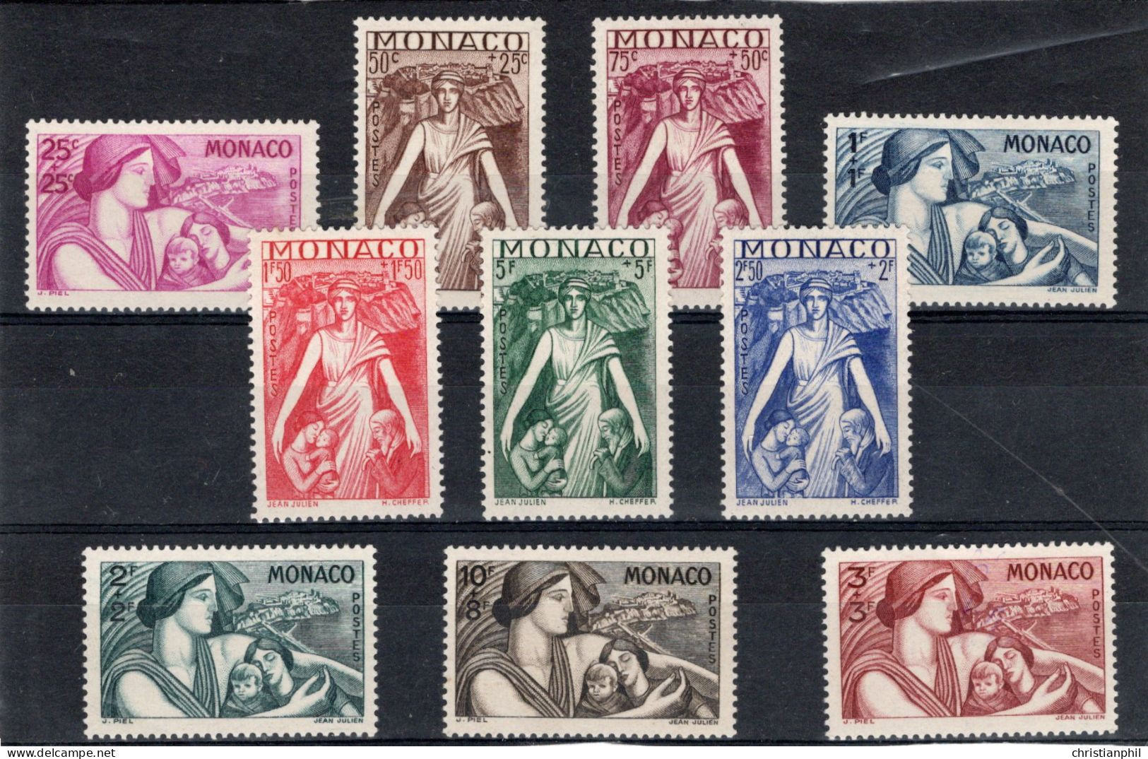 TIMBRES MONACO  . ANNEE 1941   N° 215 à 224. NEUF * - Ungebraucht