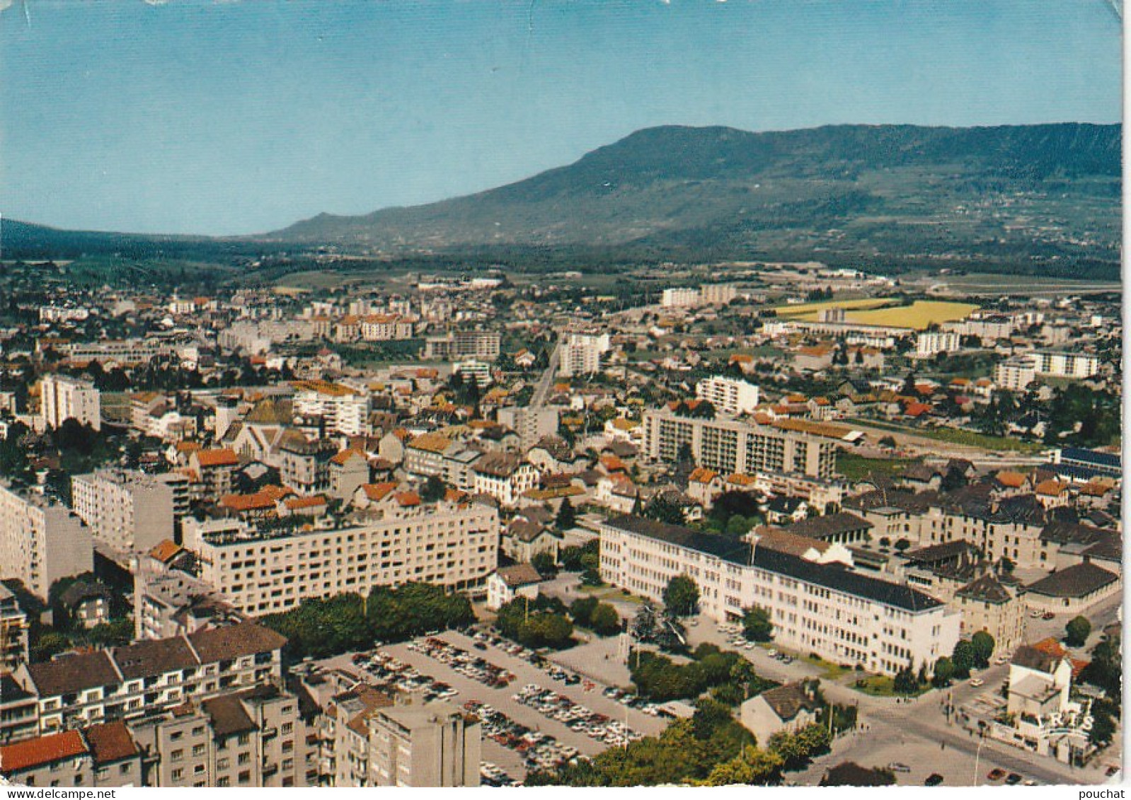 IN 22 - (74)  ANNEMASSE -  VUE GENERALE AERIENNE - LE LYCEE ET PLACE DE LA LIBERATION - CARTE COULEURS -   2 SCANS  - Annemasse