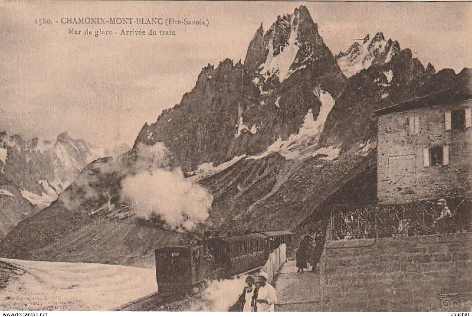 IN 23 - (74) CHAMONIX MONT BLANC  - MER DE GLACE - ARRIVEE DU TRAIN  - 2 SCANS - Chamonix-Mont-Blanc