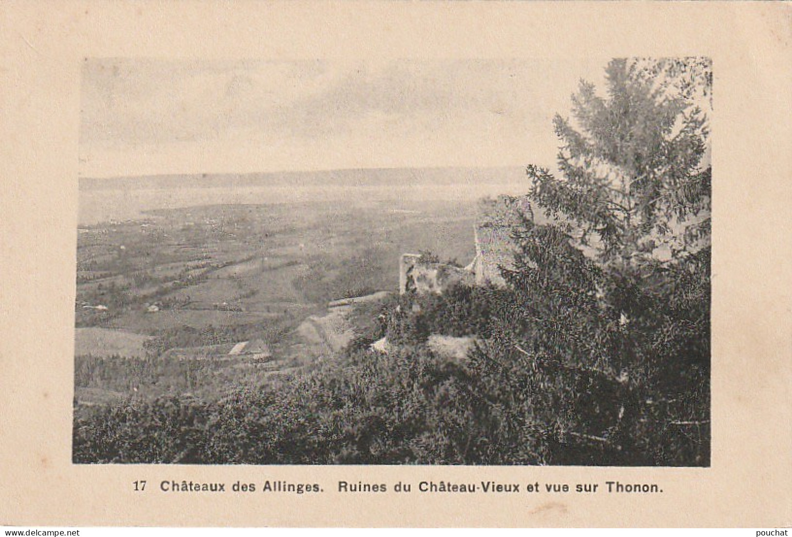 IN 23 - (74) CHATEAU DES ALLINGES -  RUINES DU CHATEAU ET VUE SUR THONON - 2 SCANS - Other & Unclassified