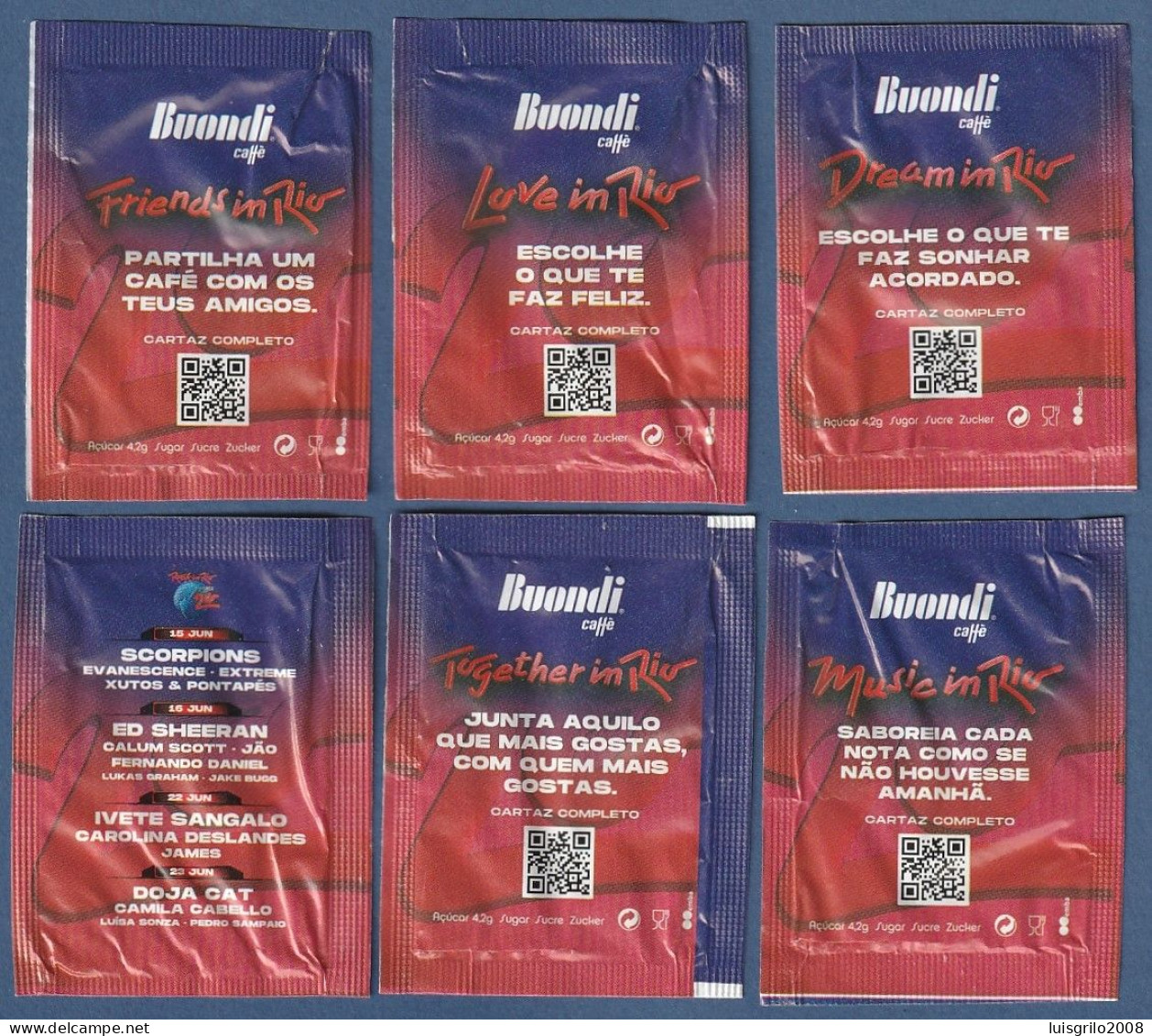 Buondi, Portugal 2024 - Rock In Rio, Lisboa 2024 -||- Série Complète 5 Sachets Vides - Suiker