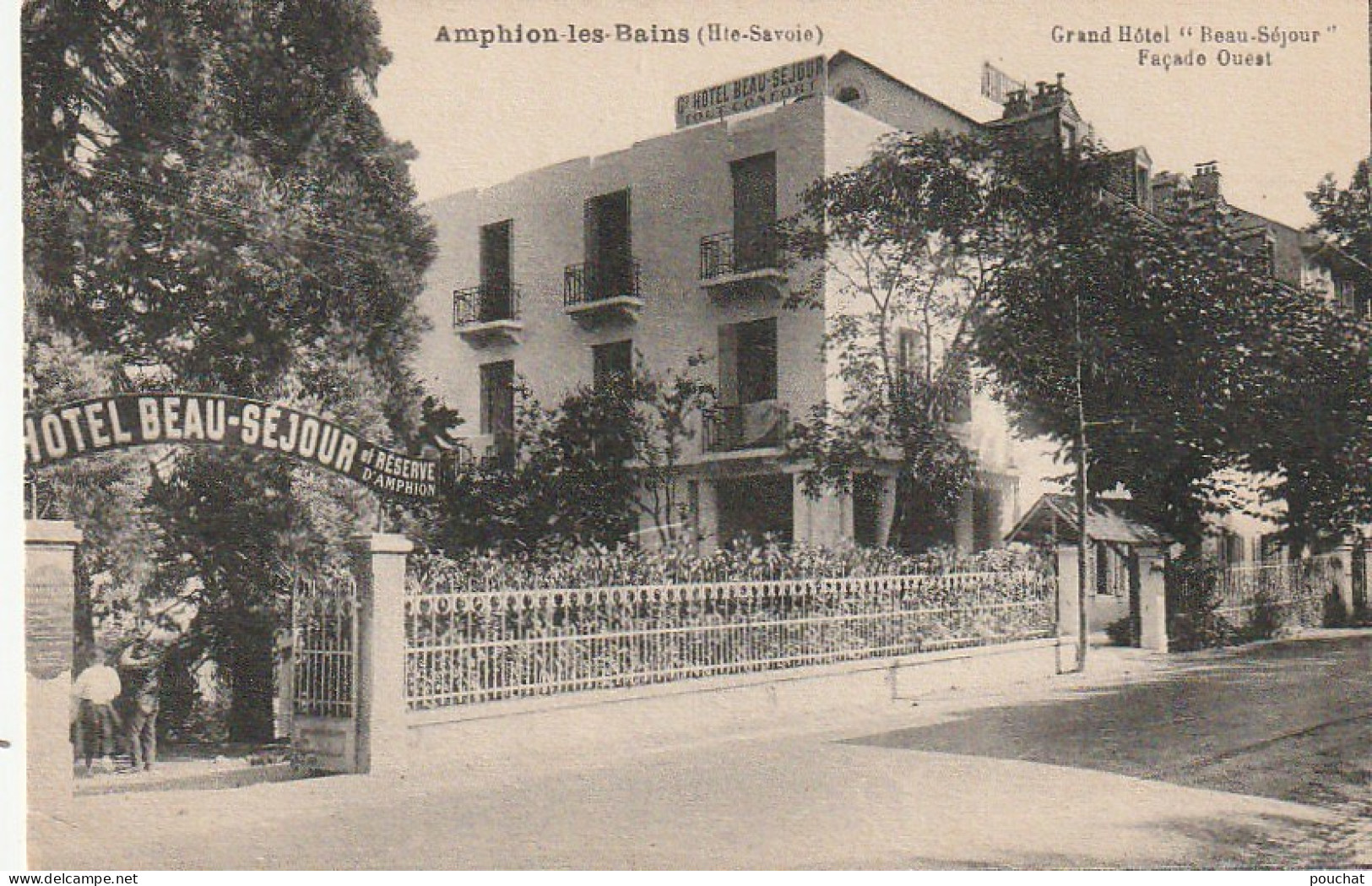 IN 23 - (74)  AMPHION LES BAINS -  GRAND HOTEL " BEAU SEJOUR " - FACADE OUEST - 2 SCANS - Andere & Zonder Classificatie