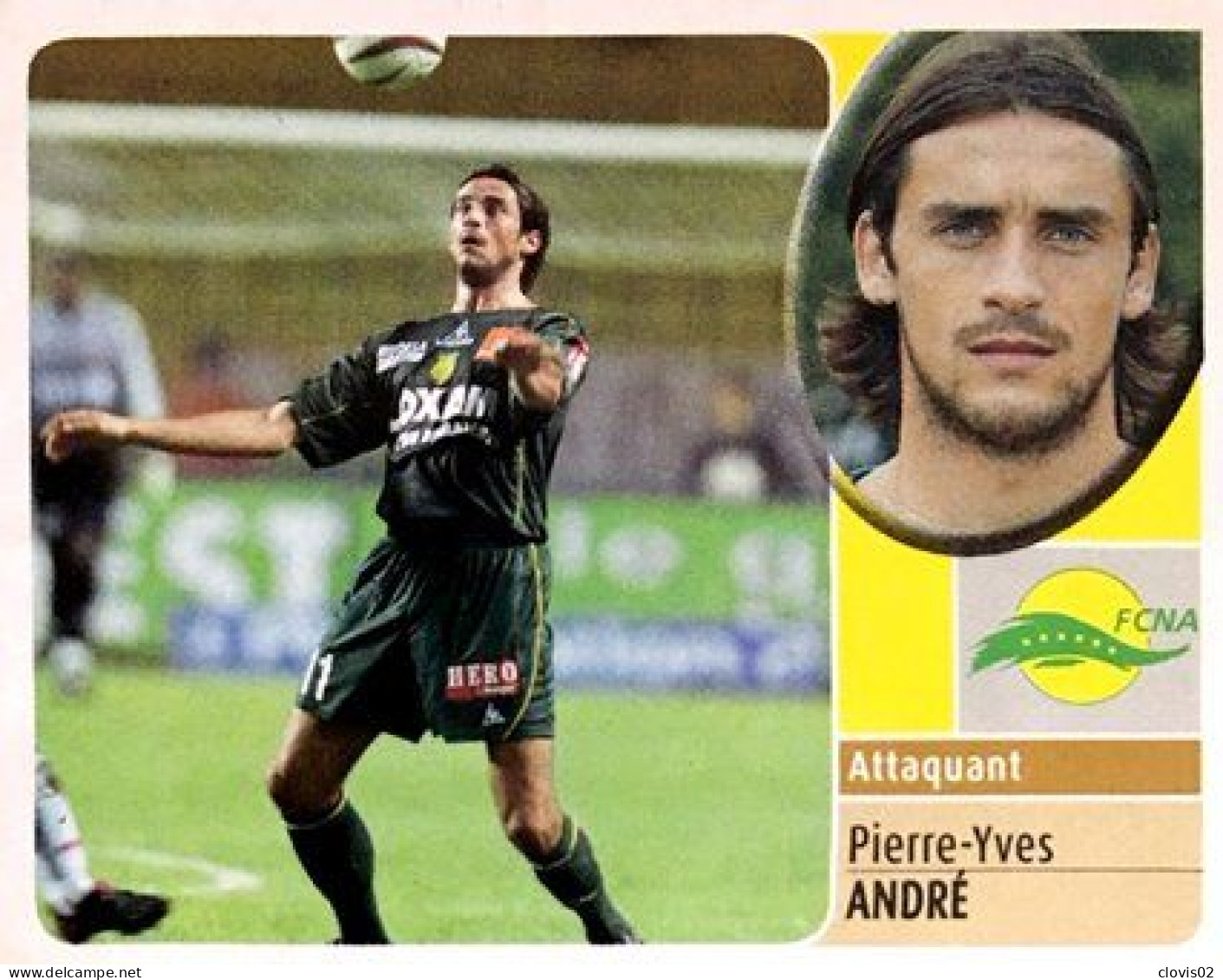 182a Pierre-Yves André - FC Nantes - Panini France Foot 2003 Sticker Vignette - Edizione Francese