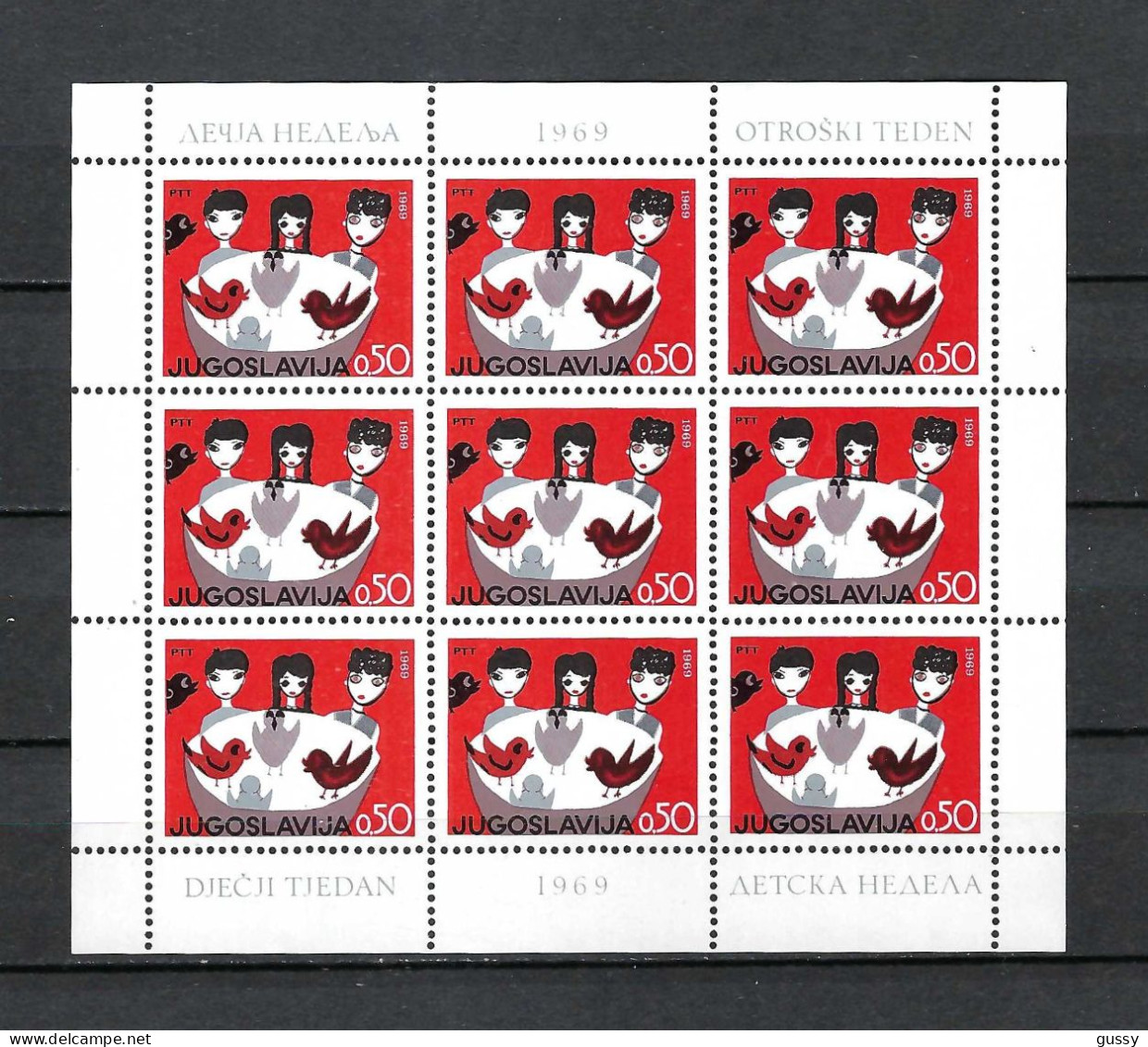 YOUGOSLAVIE Ca.1969: Minifeuille De 9 TP Neufs** - Unused Stamps