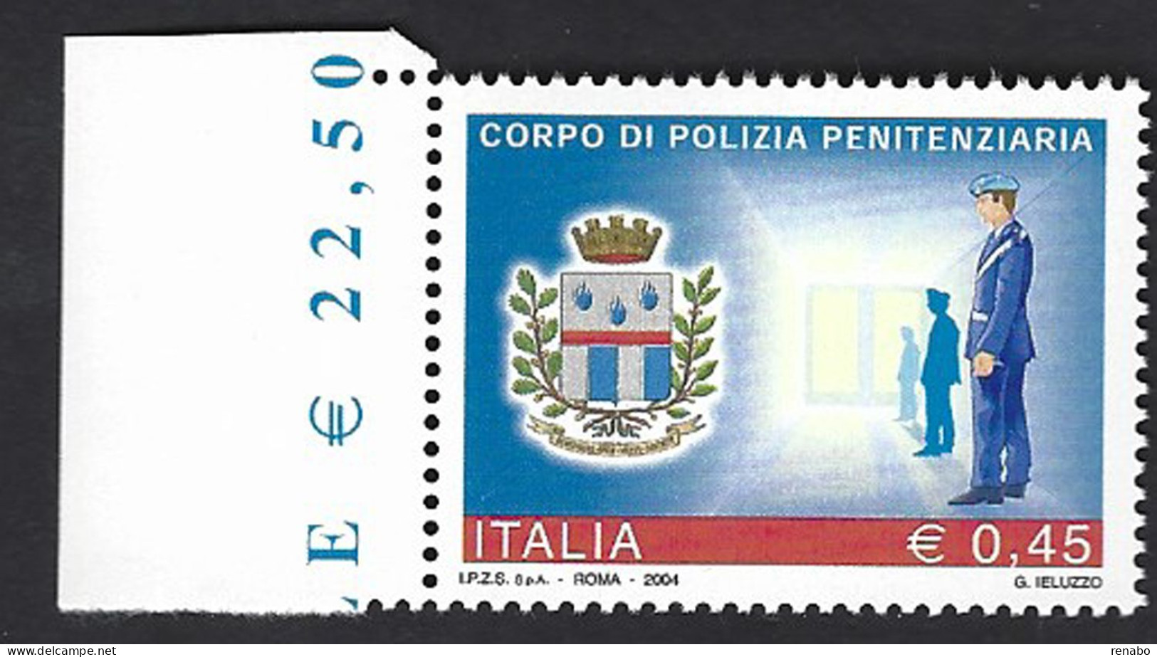 Italia 2004; Corpo Di Polizia Penitenziaria Con Lo Stemma, Bordo Sinistro. - 2001-10:  Nuovi