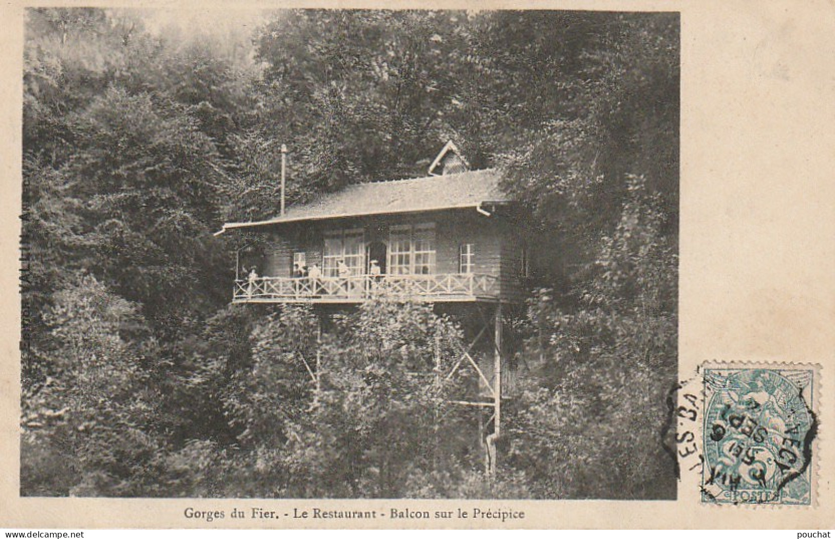 IN 24-(74) GORGES DU FIER -  LE RESTAURANT - BALCON SUR LE PRECIPICE - 2 SCANS - Autres & Non Classés