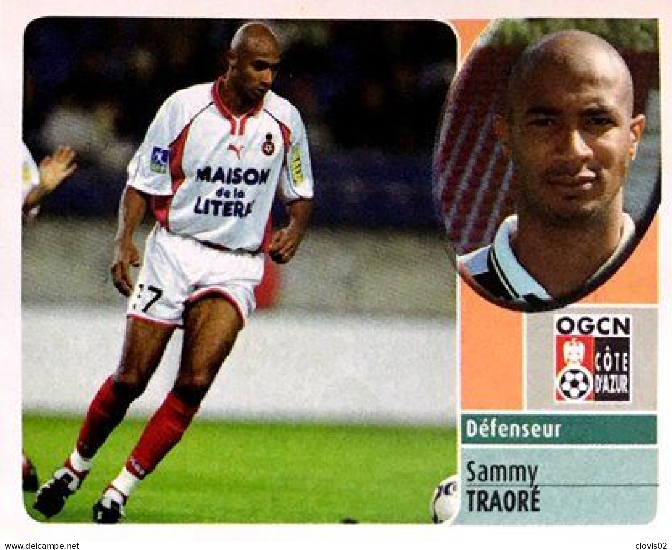 193a Sammy Traoré - OGC Nice - Panini France Foot 2003 Sticker Vignette - French Edition