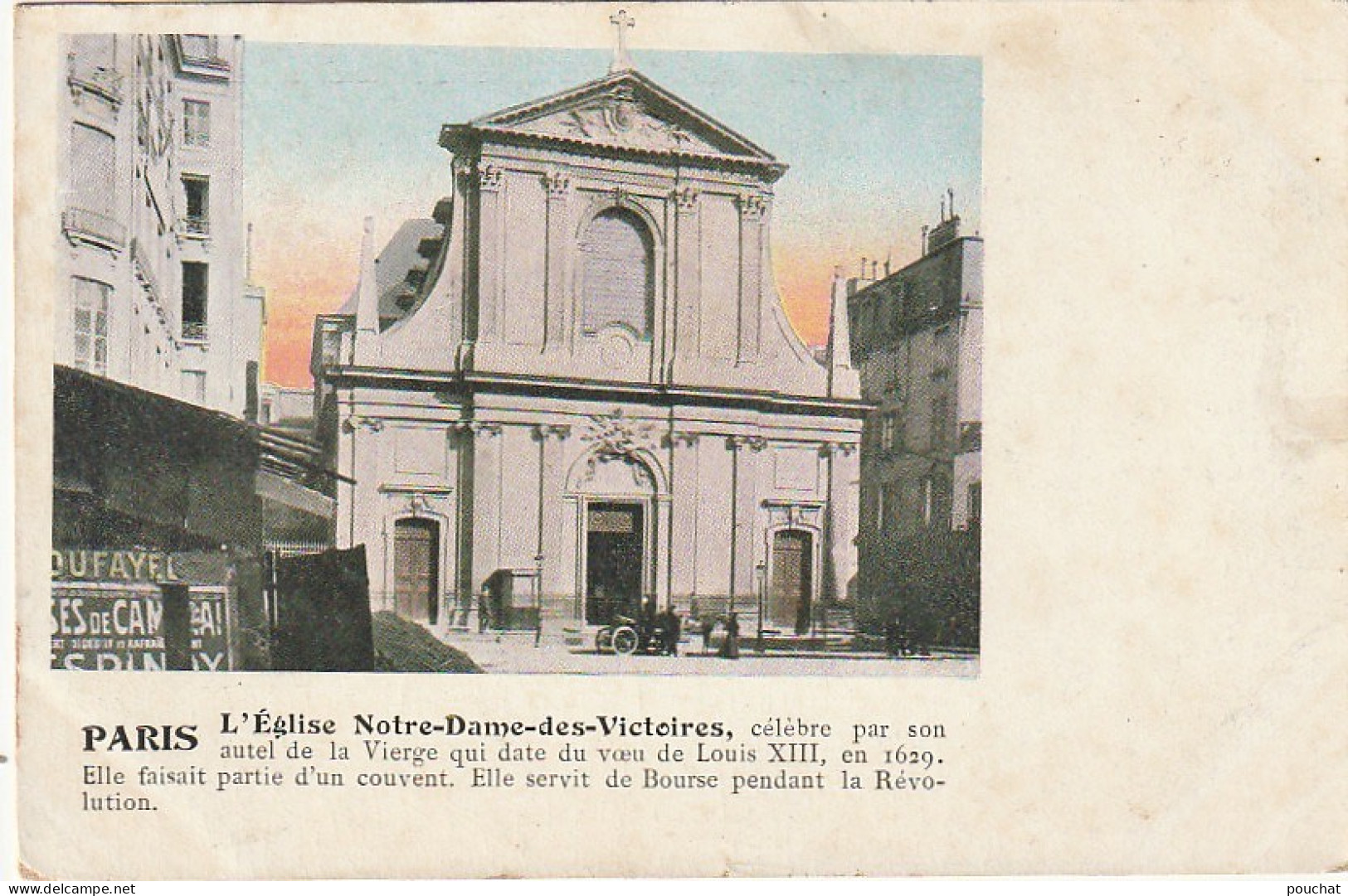 IN 25 -(75) PARIS - L'EGLISE NOTRE DAME DES VICTOIRES - CARTE COLORISEE - 2 SCANS - Kirchen