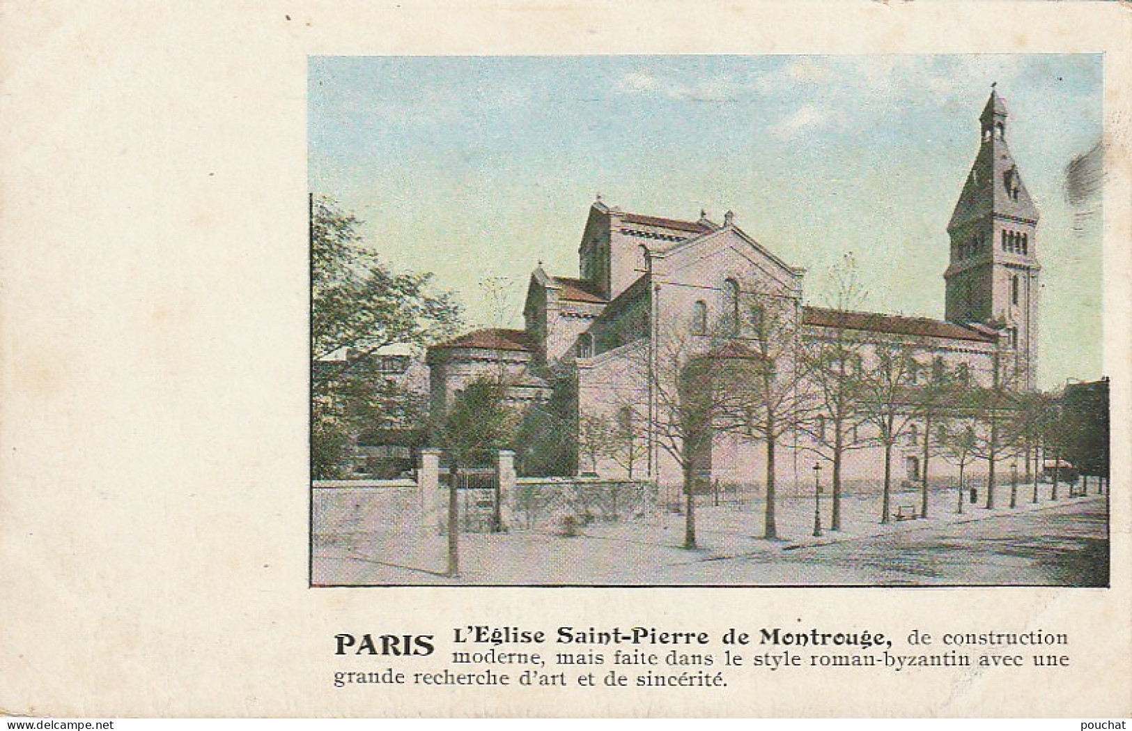 IN 25 -(75) PARIS - L'EGLISE SAINT PIERRE DE MONTROUGE  - CARTE COLORISEE - 2 SCANS - Kerken