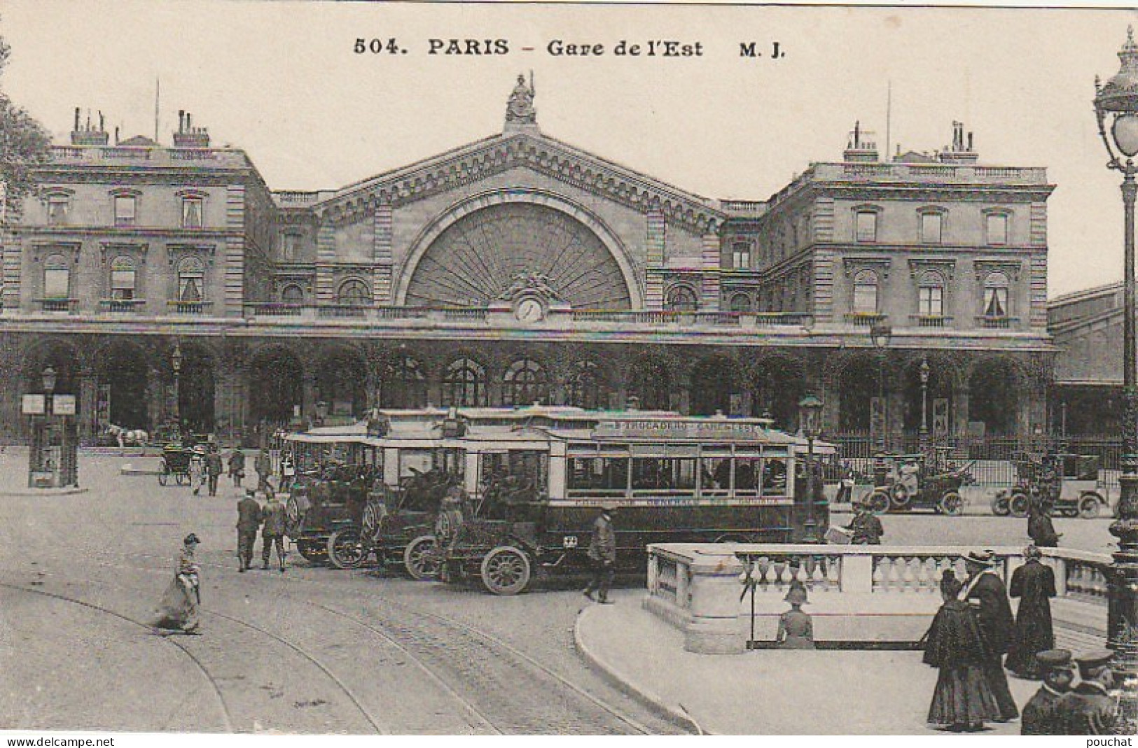 IN 25 -(75) PARIS - GARE DE L'EST - OMNIBUS : COMPAGNIE GENERALE DES OMNIBUS - AUTOMOBILES  - 2 SCANS - Métro Parisien, Gares