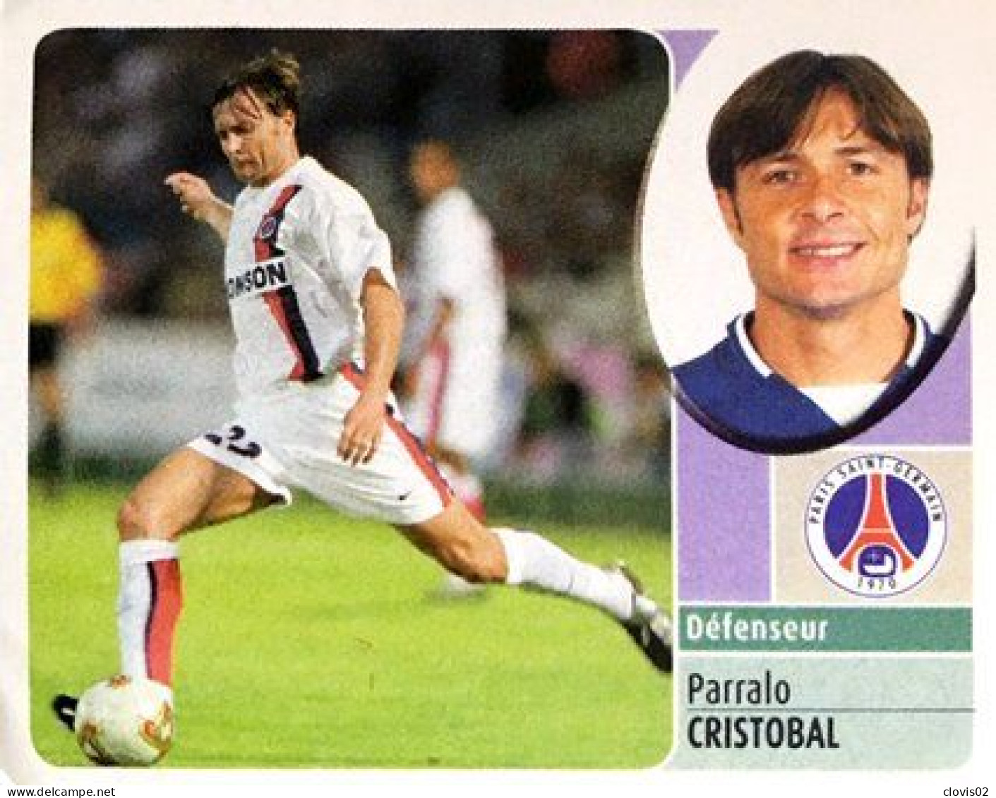 198 Parralo Cristobal - Paris Saint Germain - Panini France Foot 2003 Sticker Vignette - French Edition