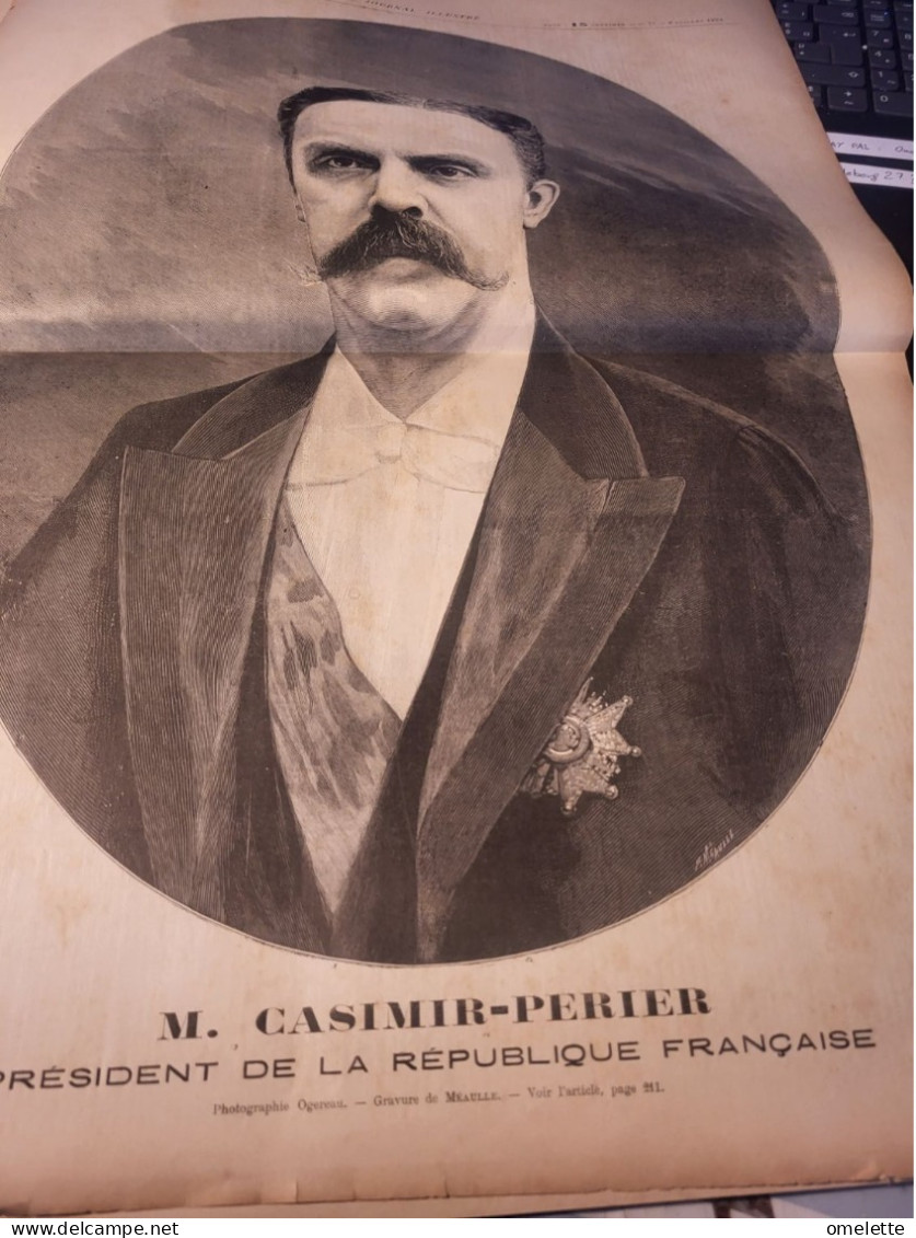 JOURNAL ILLUSTRE 94 /FUNERAILLES CARNOT /CHAPELLE A L ELYSEECASIMIR PERIER - Revistas - Antes 1900