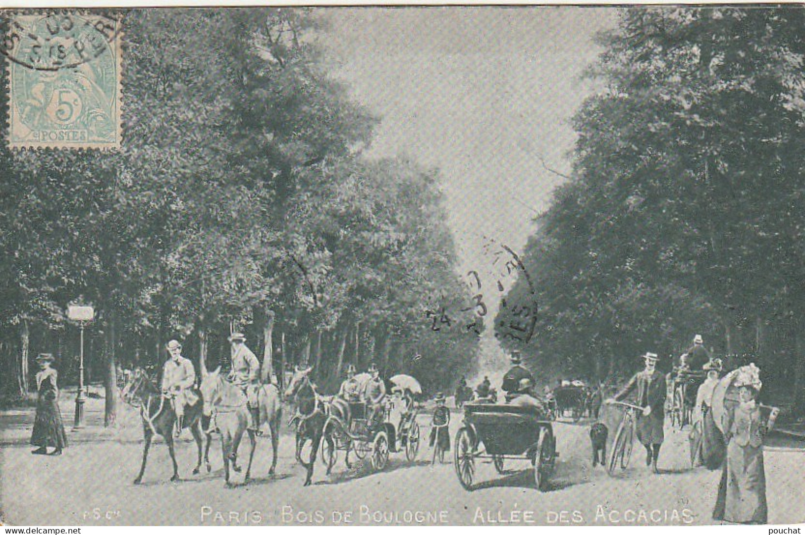 IN 25 -(75) BOIS DE BOULOGNE -  ALLEE DES ACACIAS - CALECHES , CAVALIERS , CYCLISTES  - 2 SCANS - Parks, Gardens