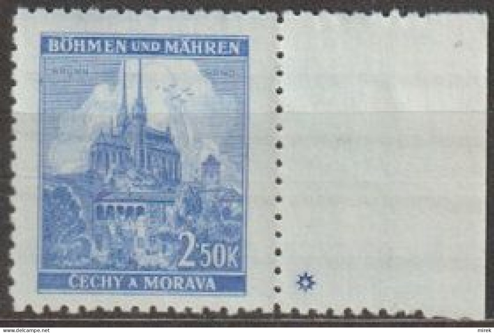 028/ Pof. 60, Ultramarine, Border Stamp, Plate Mark * - Ungebraucht