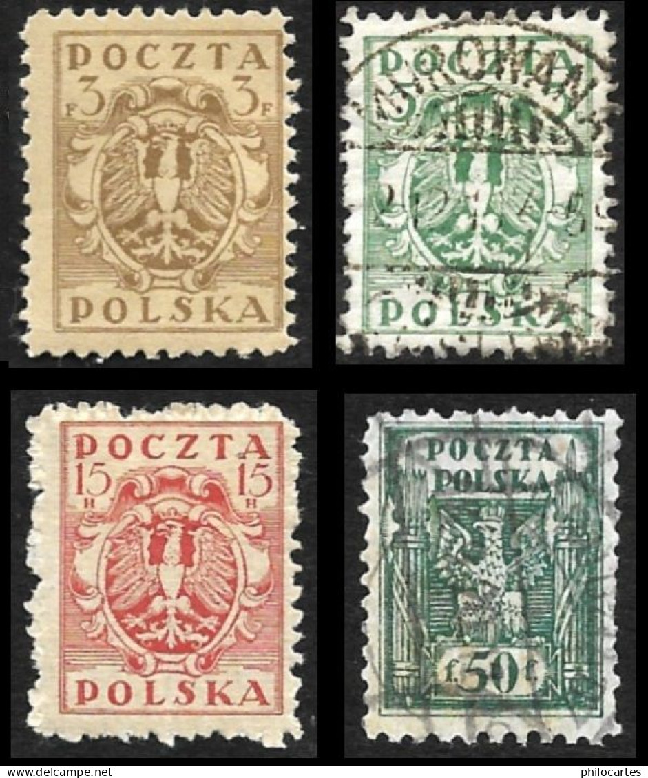 POLOGNE  1919 -  4 Valeurs  Armoiries  -  Pologne Du Nord - Oblitérés - Usati