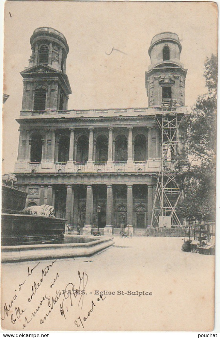 IN 26 - (75) PARIS  - EGLISE SAINT SULPICE - TRAVAUX - 2 SCANS  - Chiese