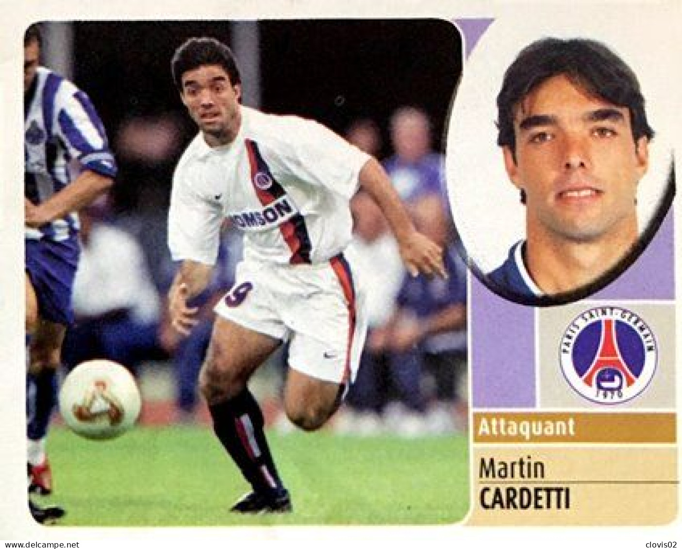 208 Martin Cardetti - Paris Saint Germain - Panini France Foot 2003 Sticker Vignette - Edizione Francese