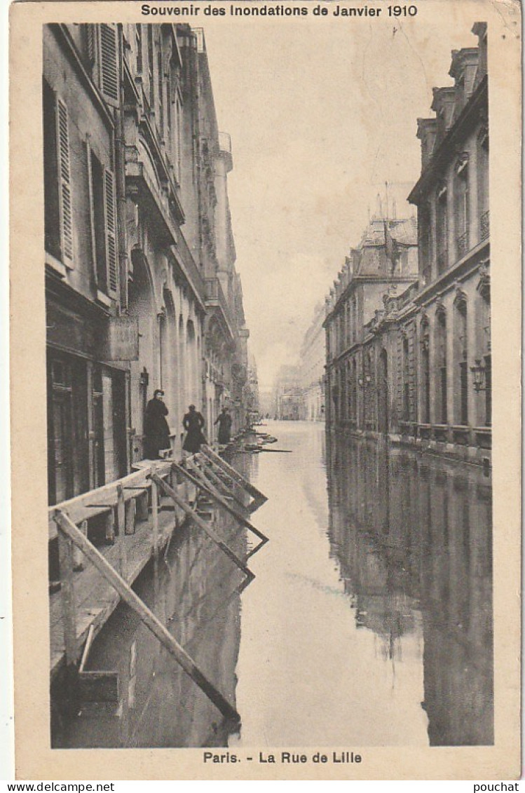 IN 27 -(75) PARIS 1910 - LA RUE DE LILLE - PASSERELLE - CORRESPONDANCE C.M  COUYBA , SENATEUR HAUTE SAONE - 2 SCANS - Paris Flood, 1910
