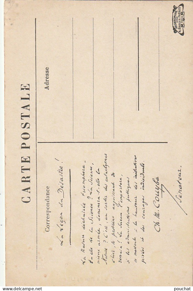 IN 27 -(75) PARIS 1910 - LA RUE DE LILLE - PASSERELLE - CORRESPONDANCE C.M  COUYBA , SENATEUR HAUTE SAONE - 2 SCANS - Paris Flood, 1910