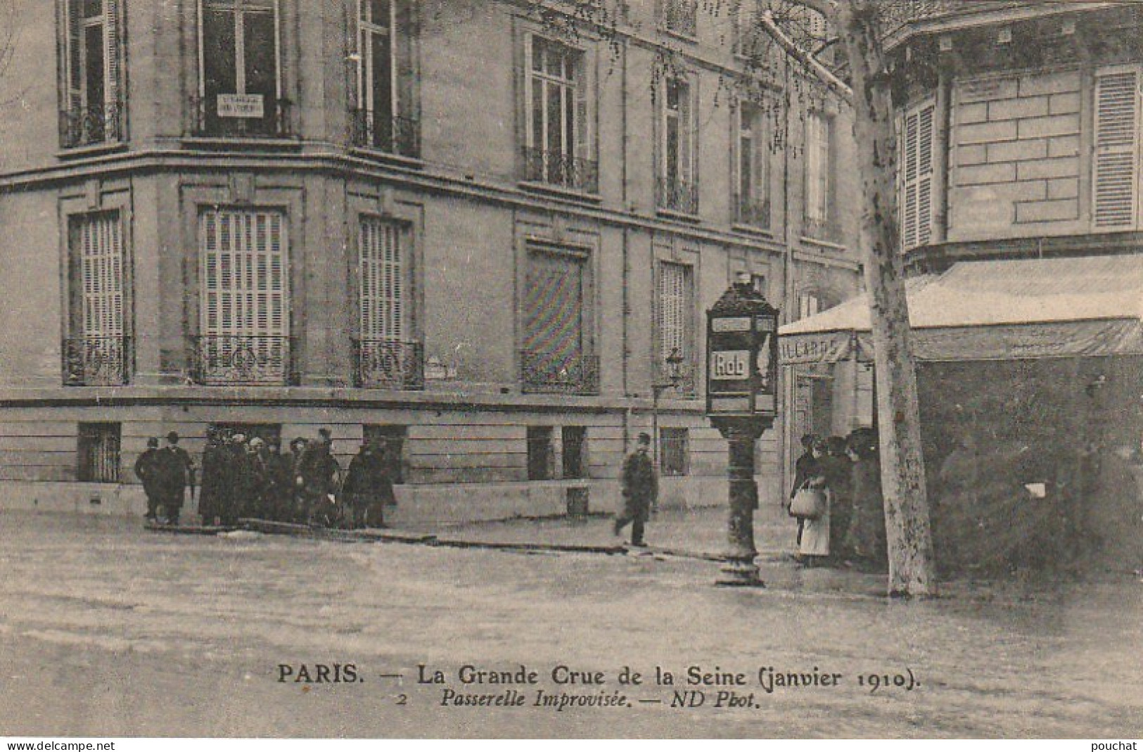IN 27 -(75) PARIS 1910 -GRANDE CRUE DE LA SEINE  - PASSERELLE IMPROVISEE - 2 SCANS - Inondations De 1910