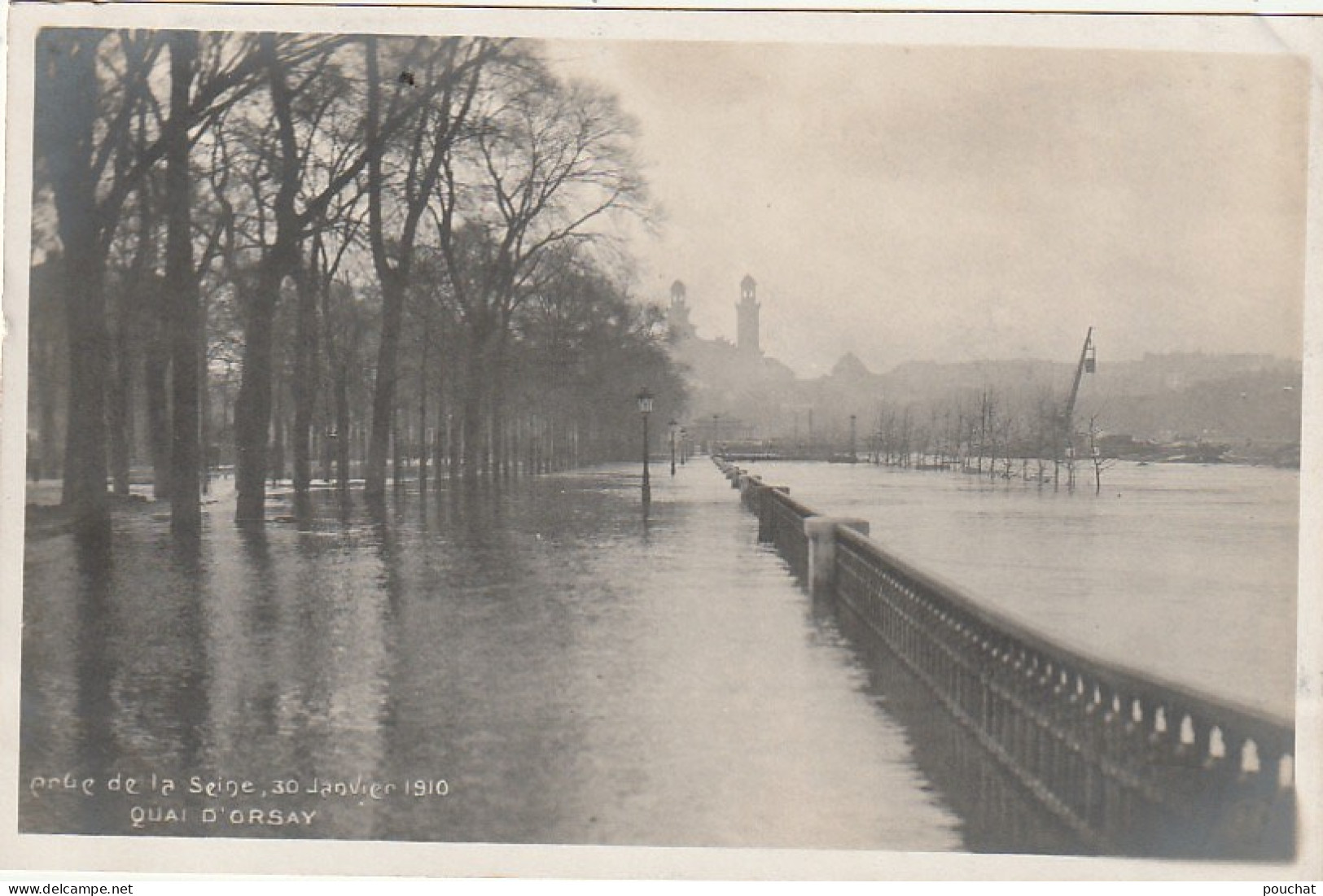 IN 27 -(75) CRUE DE LA  SEINE - QUAI D'ORSAY SOUS LES EAUX - 2 SCANS  - Paris Flood, 1910
