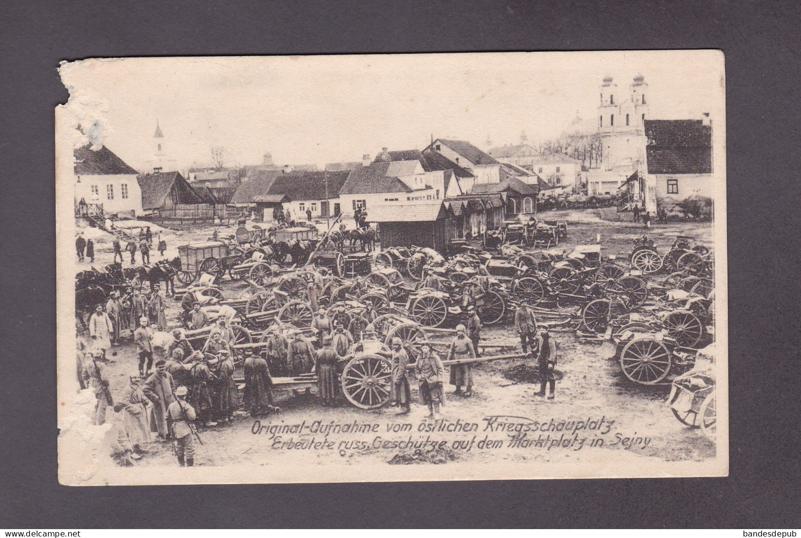 Pologne Sejny Erbeute Russische Geschütze Auf Dem Marktplate In Sejny Guerre 14-18 Ostlichen Kriegsschauplatz ( 58939) - Poland