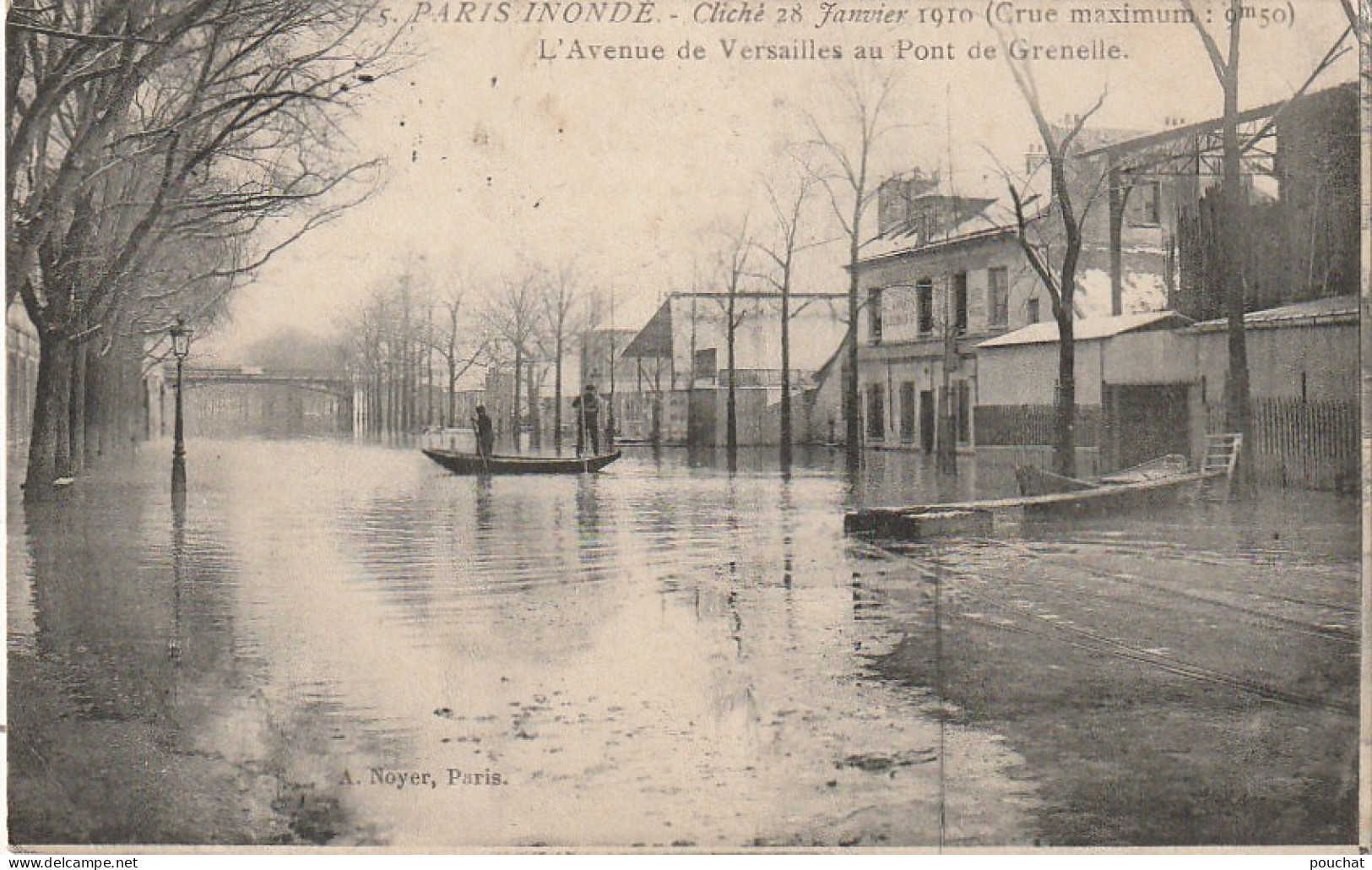 IN 27 -(75)PARIS INONDE (CLICHE DU 28 JANVIER 1910) - AVENUE DE VERSAILLES AU PONT DE GRENELLE - 2 SCANS  - Paris Flood, 1910