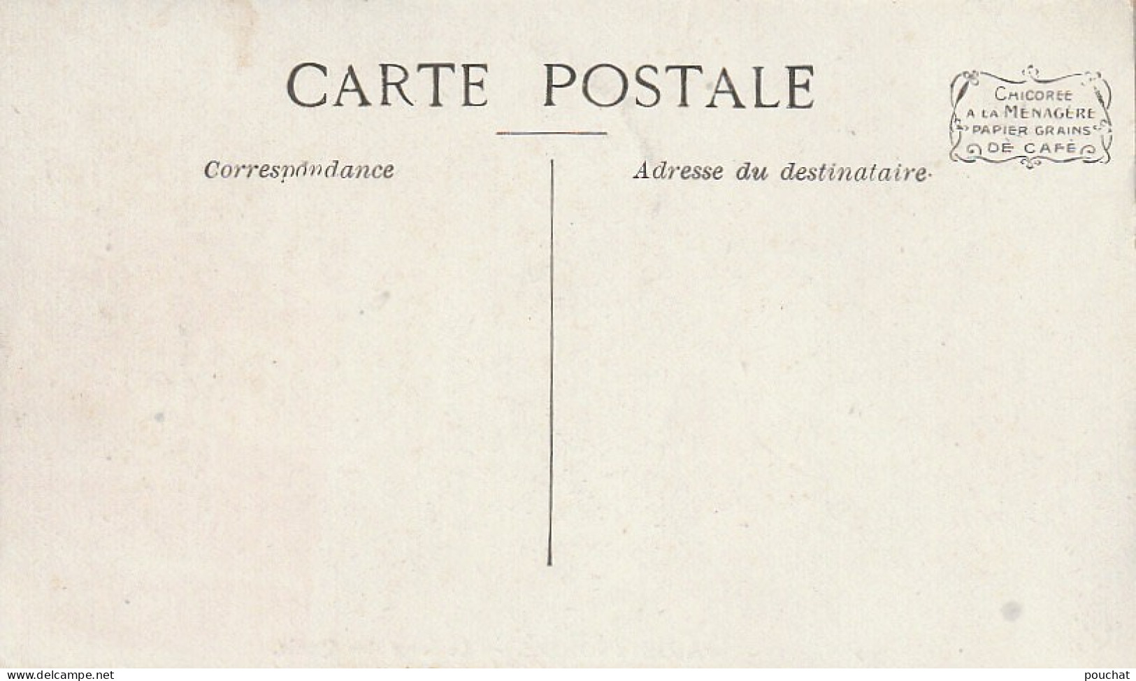 IN 28 -(75) PARIS  INONDE - LE LONG DES QUAIS - CARTE PUBLICITAIRE : CHICOREE "A LA MENAGERE" - 2 SCANS - Paris Flood, 1910