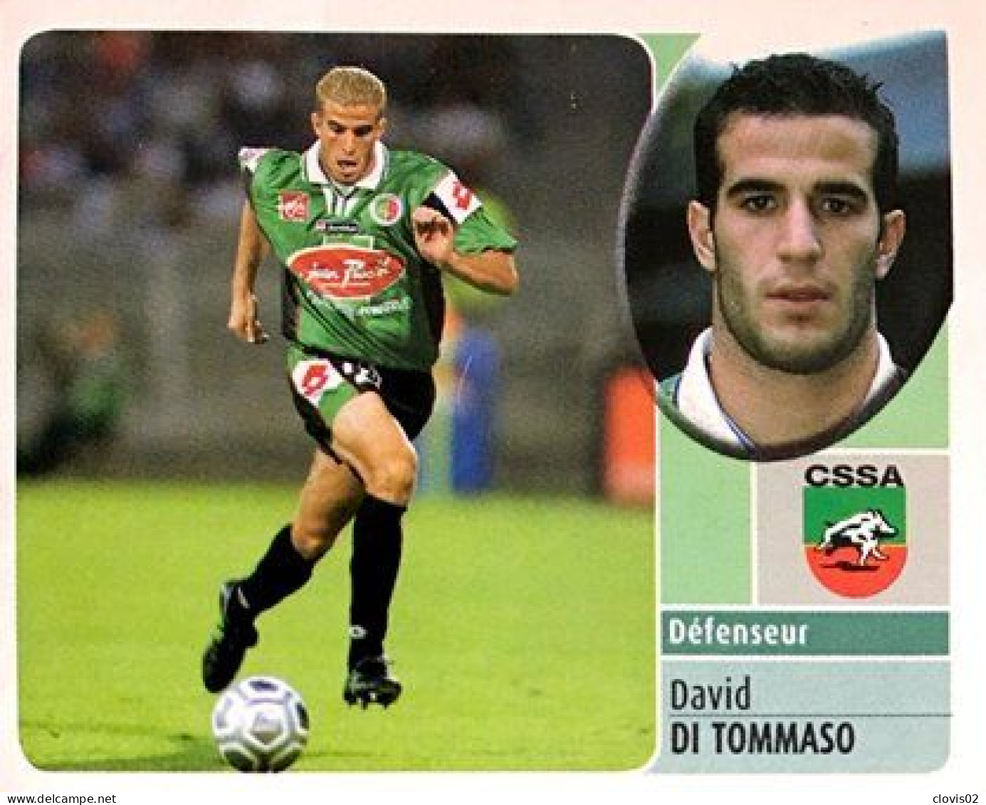 229a David Di Tommaso - CS Sedan Ardennes - Panini France Foot 2003 Sticker Vignette - Edition Française