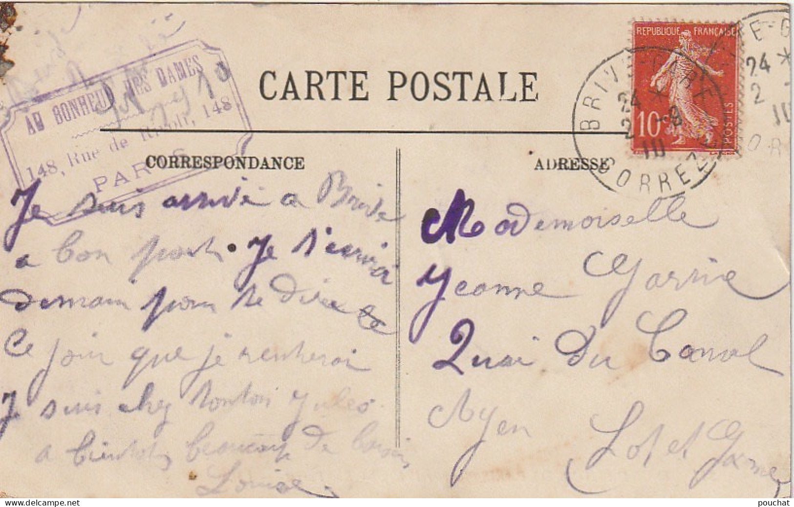 IN 28- (75) INONDATIONS DE PARIS - RUE PARROT - TAMPON " AU BONHEUR DES DAMES " - 2 SCANS - Paris Flood, 1910
