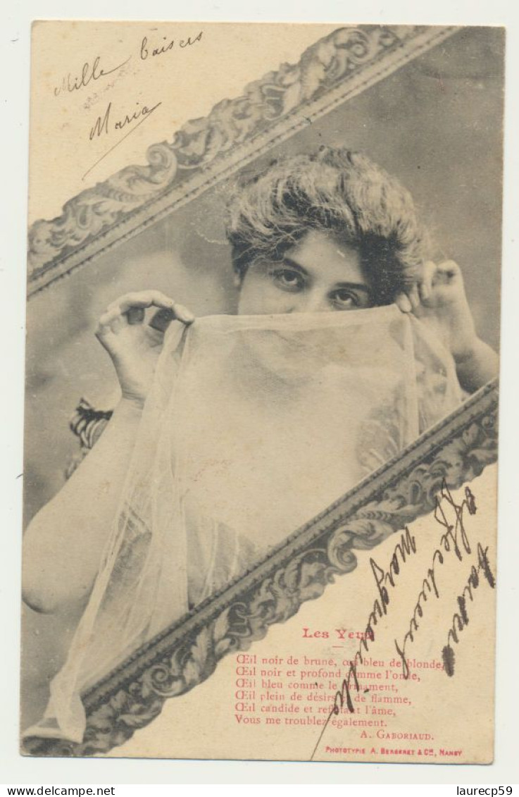 Carte Fantaisie Femme - Les Yeux -  Phototypie BERGERET - Bergeret