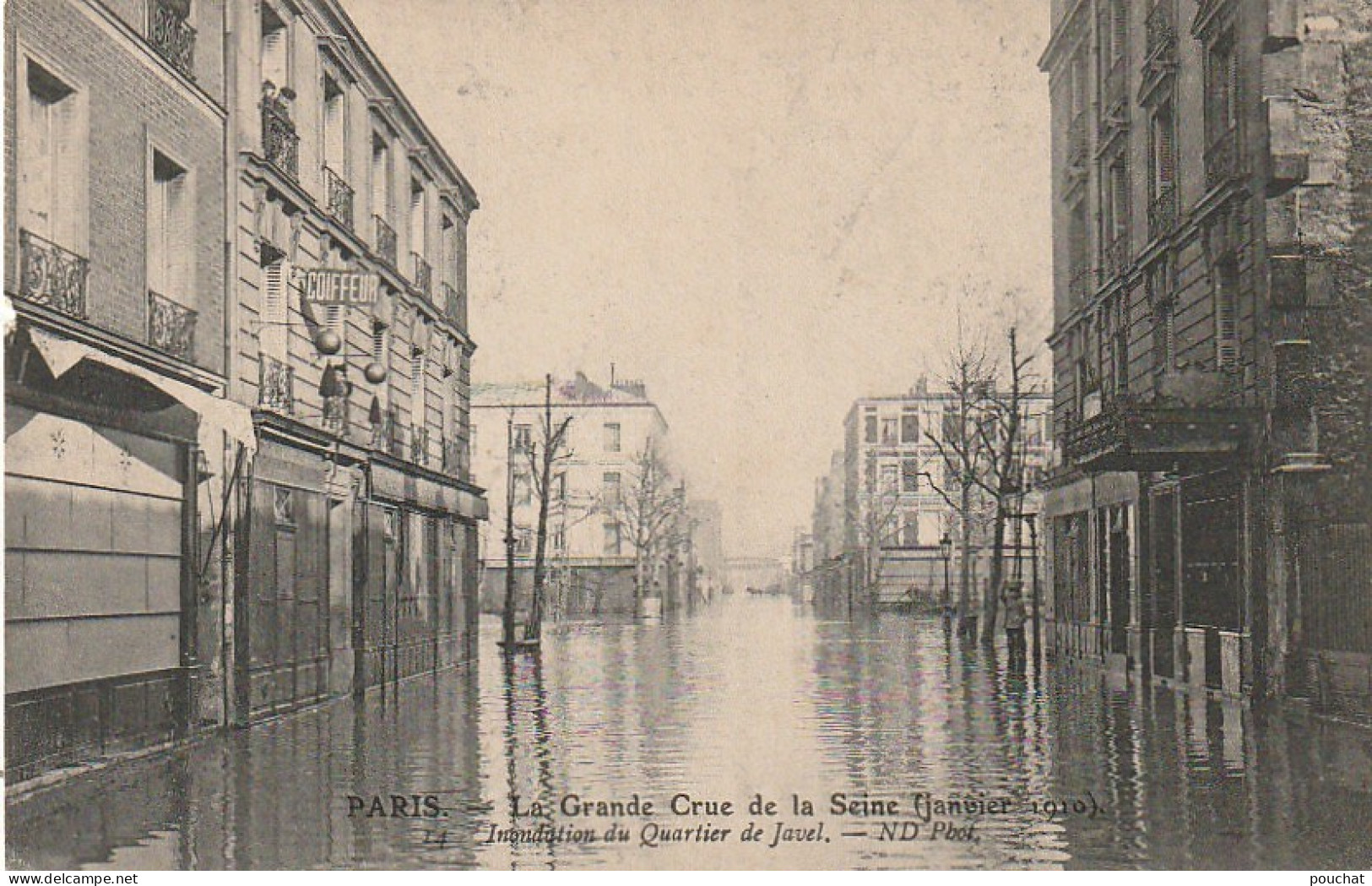 IN 28-(75) PARIS  - CRUE DE LA SEINE - INONDATION DU QUARTIER DE JAVEL - 2 SCANS - Alluvioni Del 1910