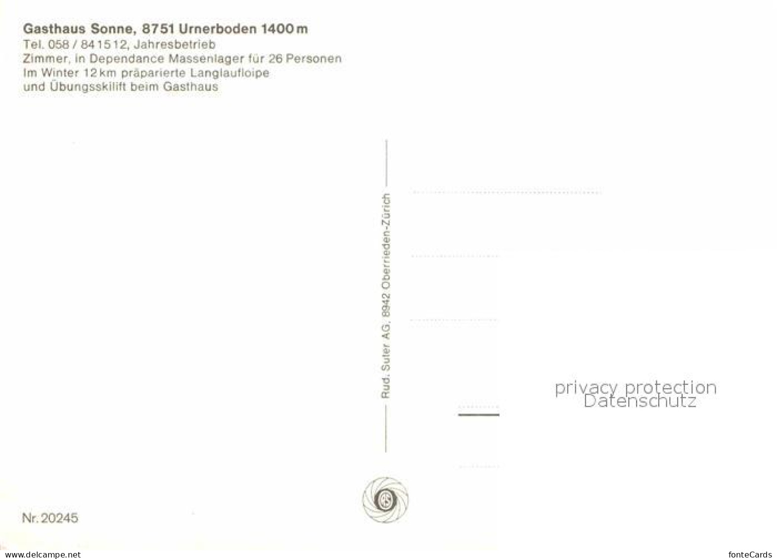 12640154 Urnerboden Gasthaus Sonne Urnerboden - Andere & Zonder Classificatie