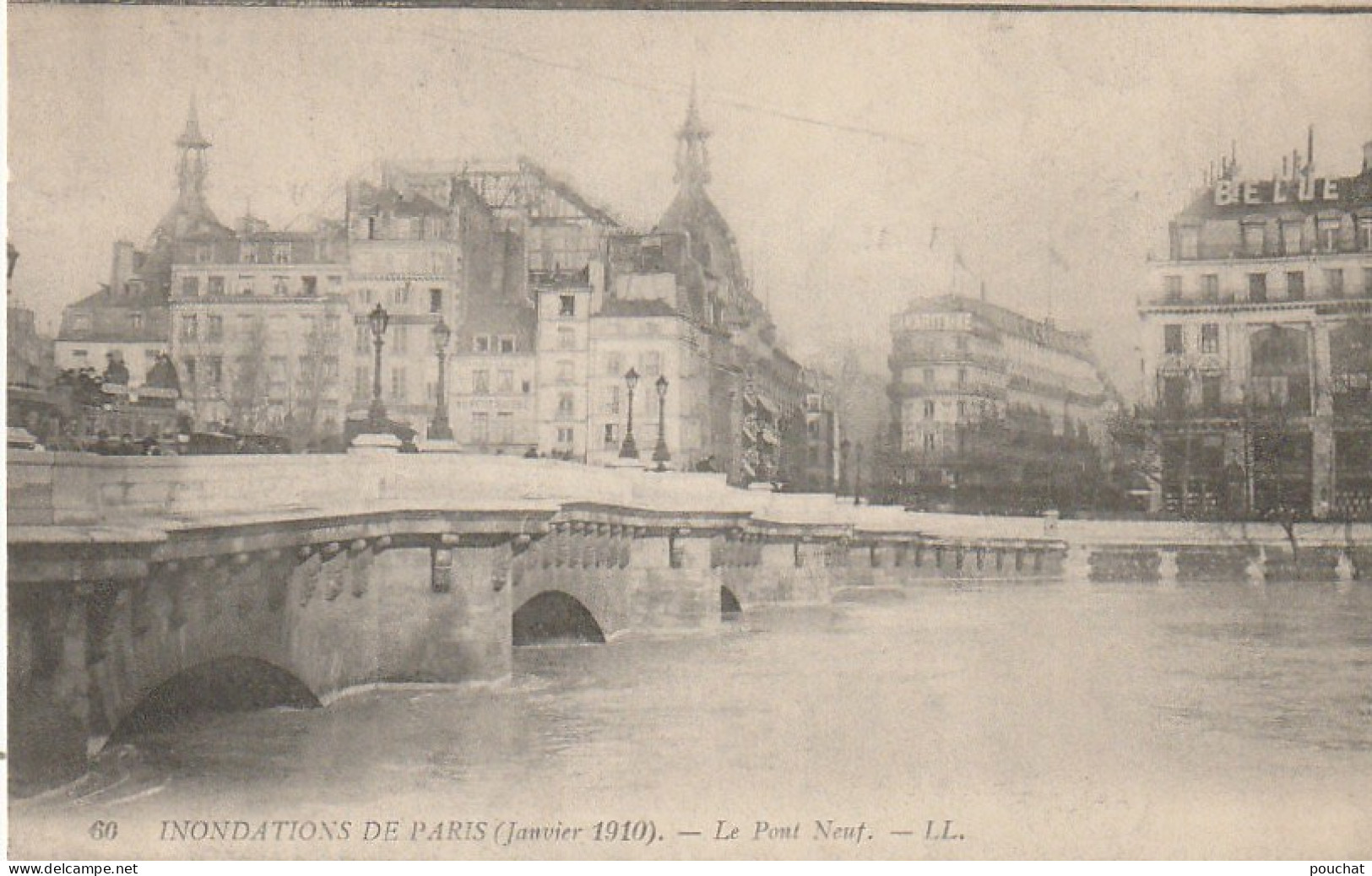 IN 28-(75) INONDATIONS DE  PARIS  - LE PONT NEUF  - 2 SCANS - Alluvioni Del 1910