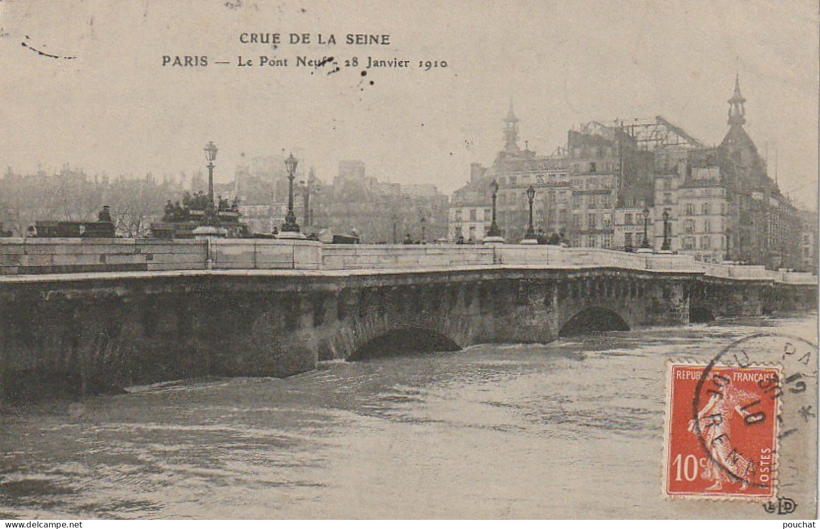 IN 28-(75) PARIS - CRUE DE LA SEINE -  LE PONT NEUF   - 2 SCANS - Alluvioni Del 1910
