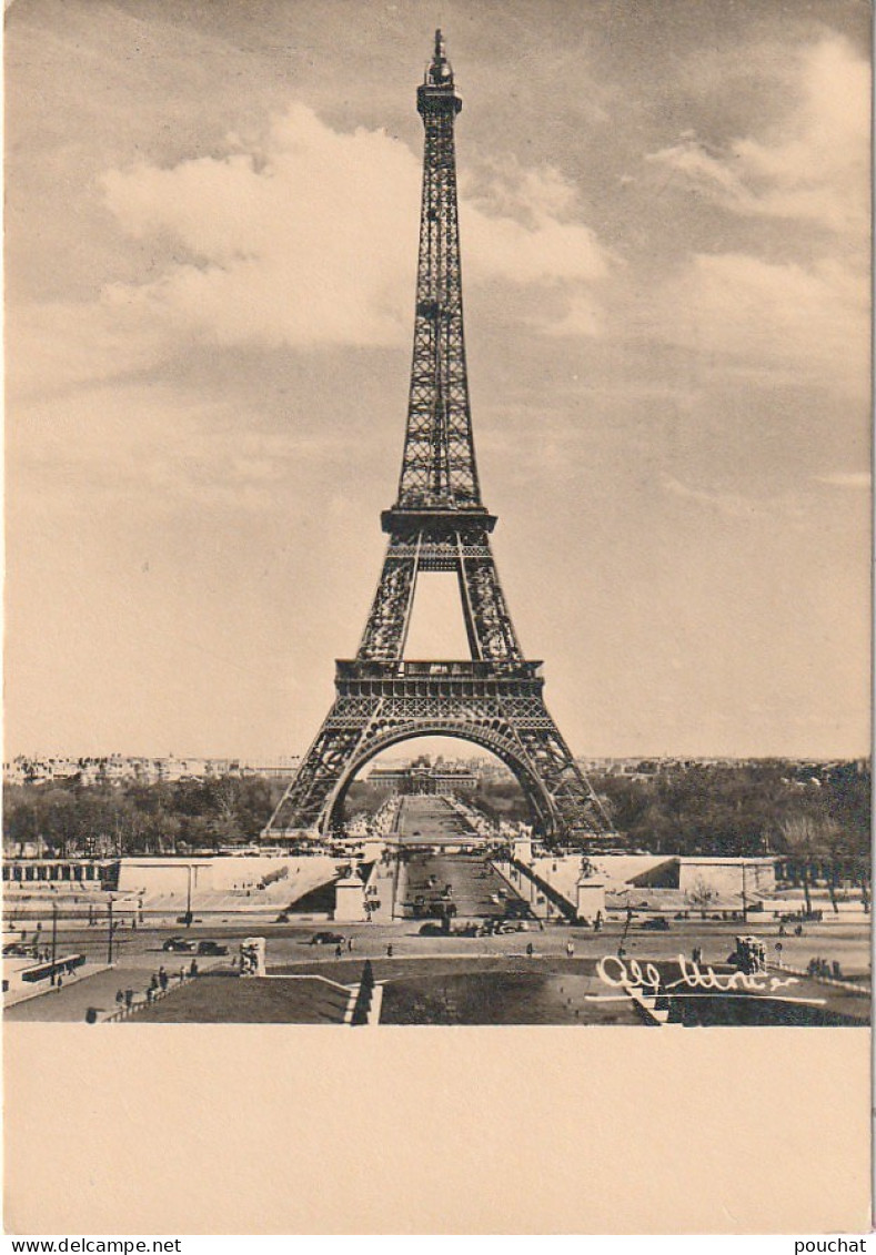 JA 1 - (75) PARIS -  LA TOUR EIFFEL - PHOTOGRAPHIE ALBERT MONIER - 2 SCANS - Eiffeltoren