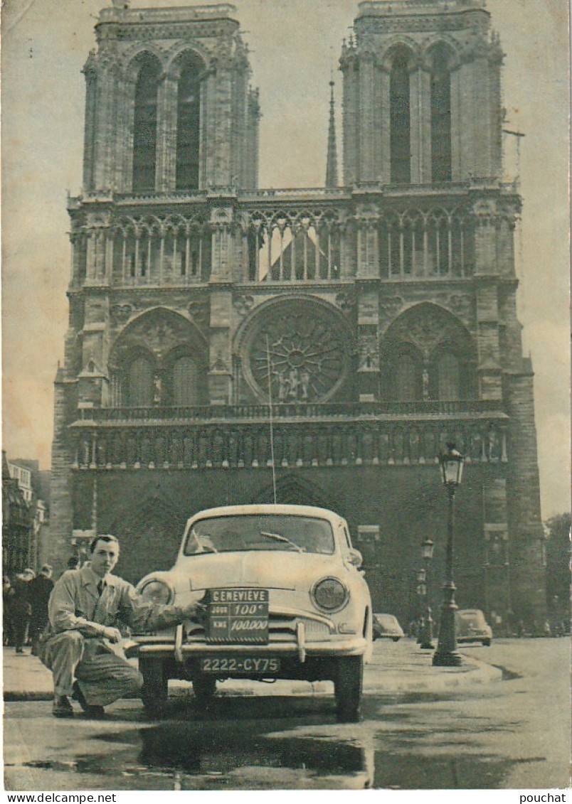 JA 1 - " GENEVIEVE " L'ARONDE DEVANT NOTRE DAME A PARIS - TAMPON THIONVILLE , METROPOLE DU FER  - 2 SCANS - Turismo