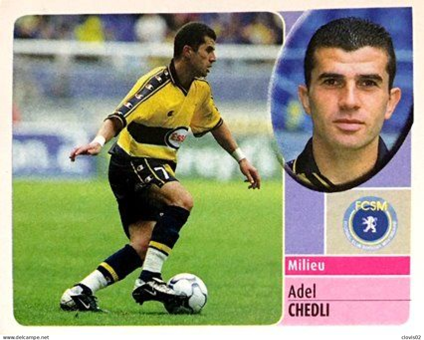 246 Adel Chedli - FC Sochaux-Montbéliard - Panini France Foot 2003 Sticker Vignette - French Edition