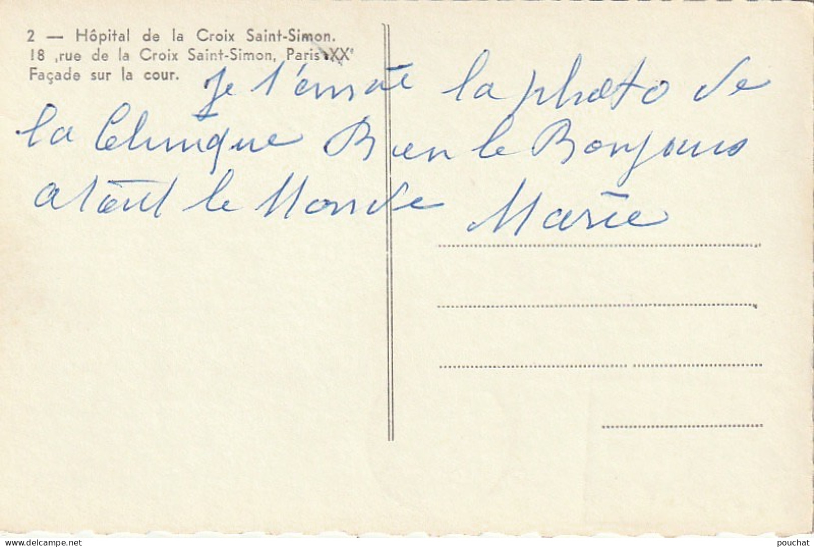 JA 1 - (75) PARIS - HOPITAL DE LA CROIX SAINT SIMON - FACADE SUR LA COUR  - 2 SCANS - Gesundheit, Krankenhäuser