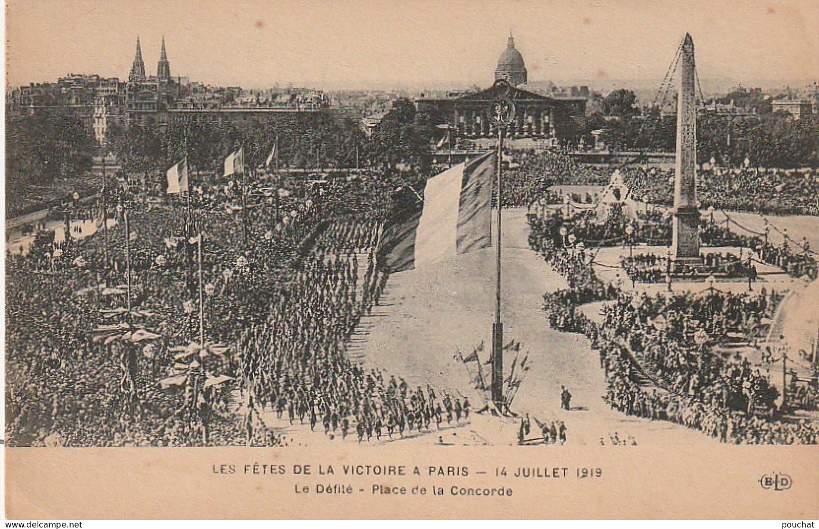 JA 2 - (75) PARIS - LES FETES DE LA VICTOIRE 1919 - LE DEFILE - PLACE DE LA CONCORDE - 2 SCANS - Konvolute, Lots, Sammlungen