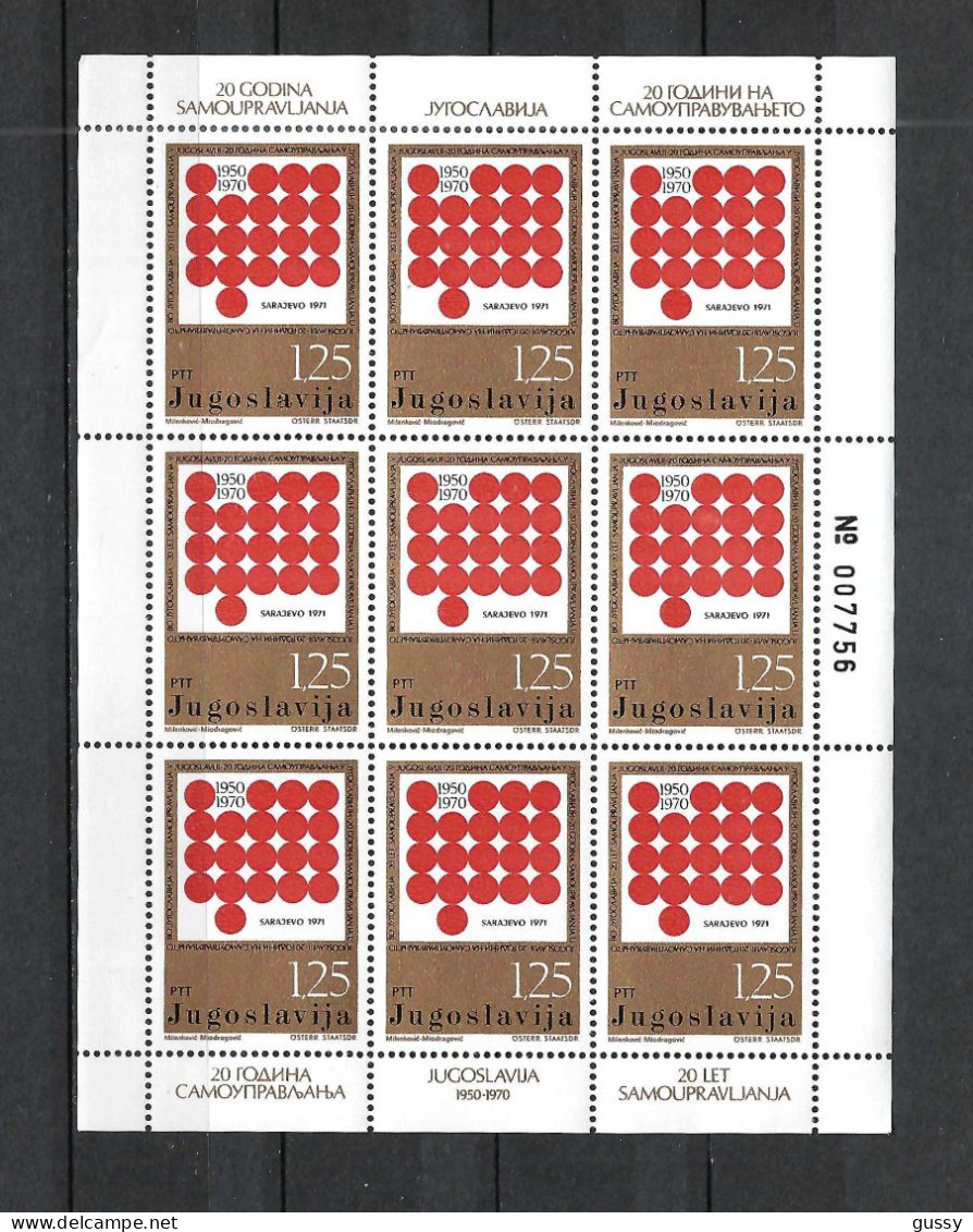 YOUGOSLAVIE Ca.1969: Minifeuille De 9 TP Neufs** - Unused Stamps