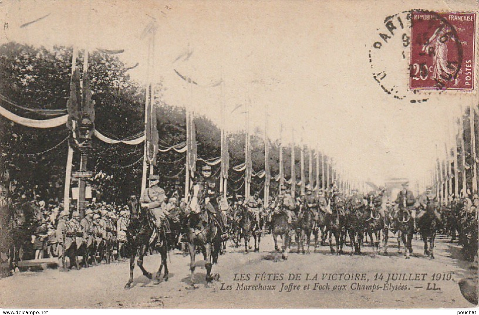 JA 2 - (75) PARIS - LES FETES DE LA VICTOIRE 1919 -  LES MARECHAUX JOFFRE ET FOCH AUX CHAMPS ELYSEES - 2 SCANS - Lotti, Serie, Collezioni