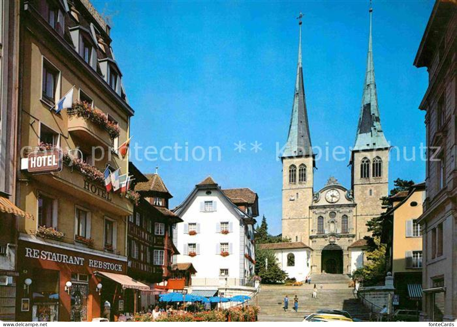 12639633 Luzern LU Hofkirche 17. Jhdt. Hotel Restaurant Rebstock Luzern - Sonstige & Ohne Zuordnung