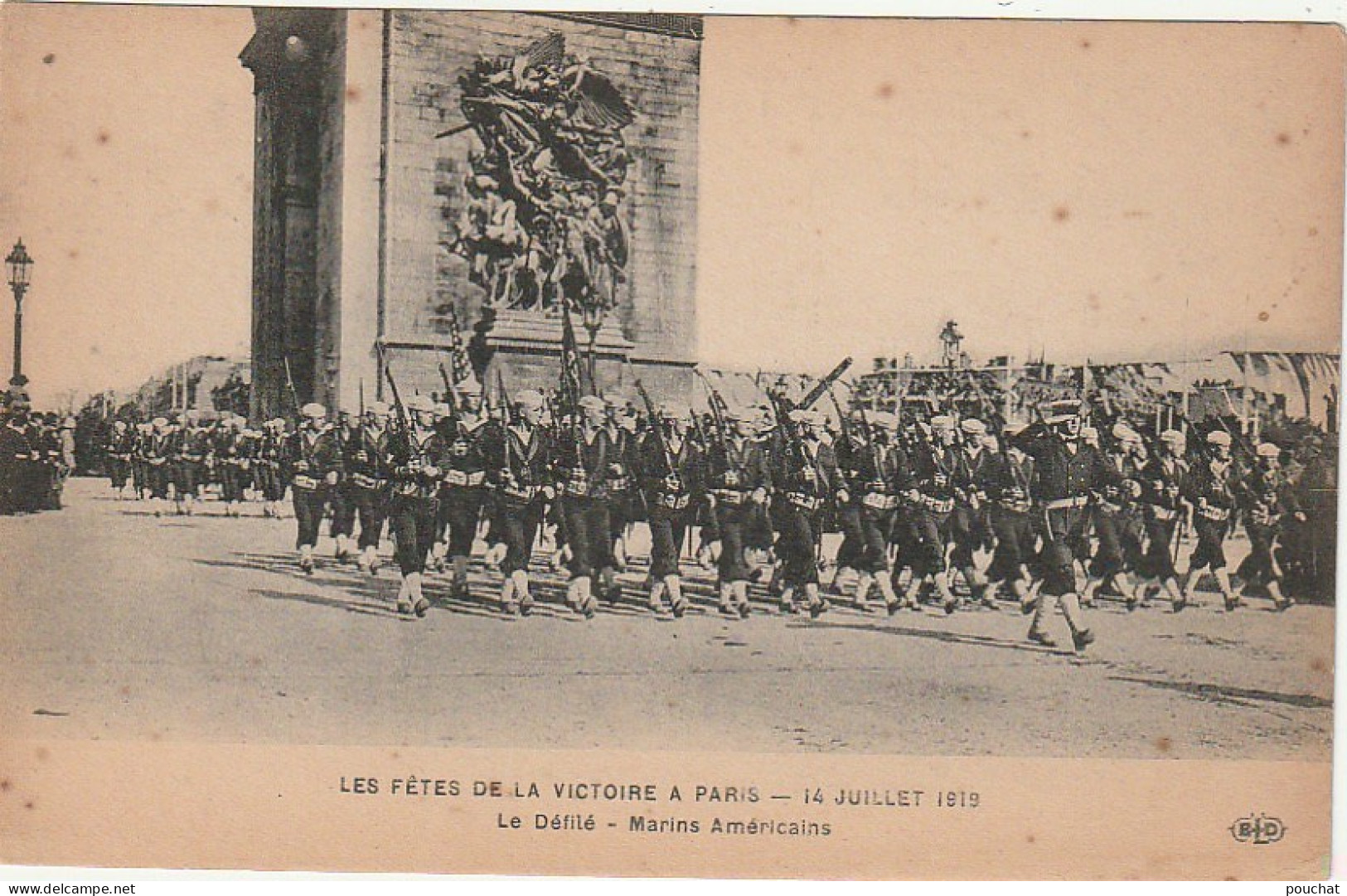 JA 2 (75) PARIS - FETES DE LA VICTOIRE 1919 - LE DEFILE - MARINS AMERICAINS - 2 SCANS - Lotti, Serie, Collezioni