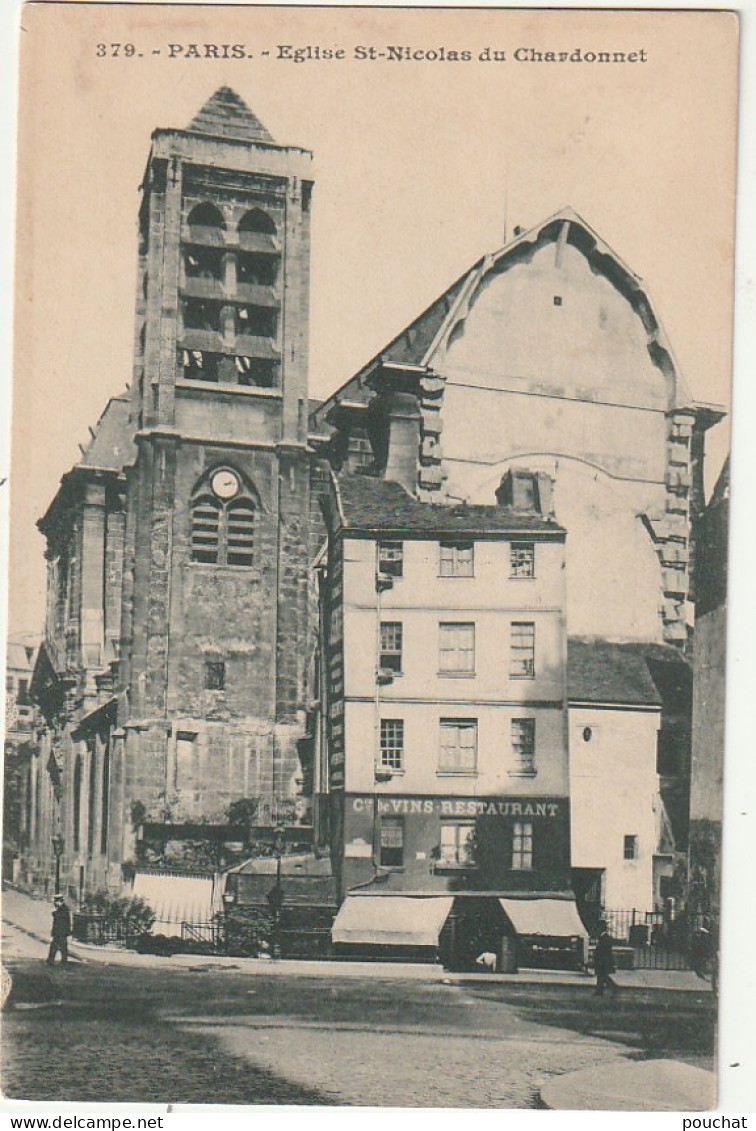 JA 3 -(75) PARIS - EGLISE SAINT NICOLAS DU CHARDONNERET - COMMERCE DE VINS , RESTAURANT - 2 SCANS  - Kerken